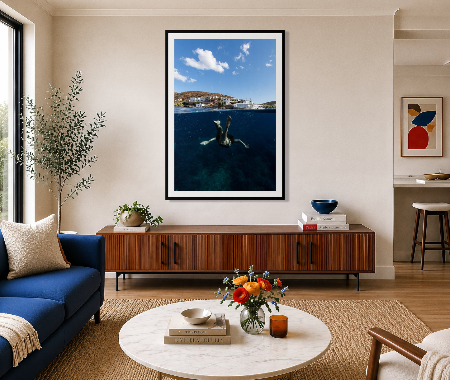 Framed photograph of Split Sea by Dylan Ozanich displayed on a wall