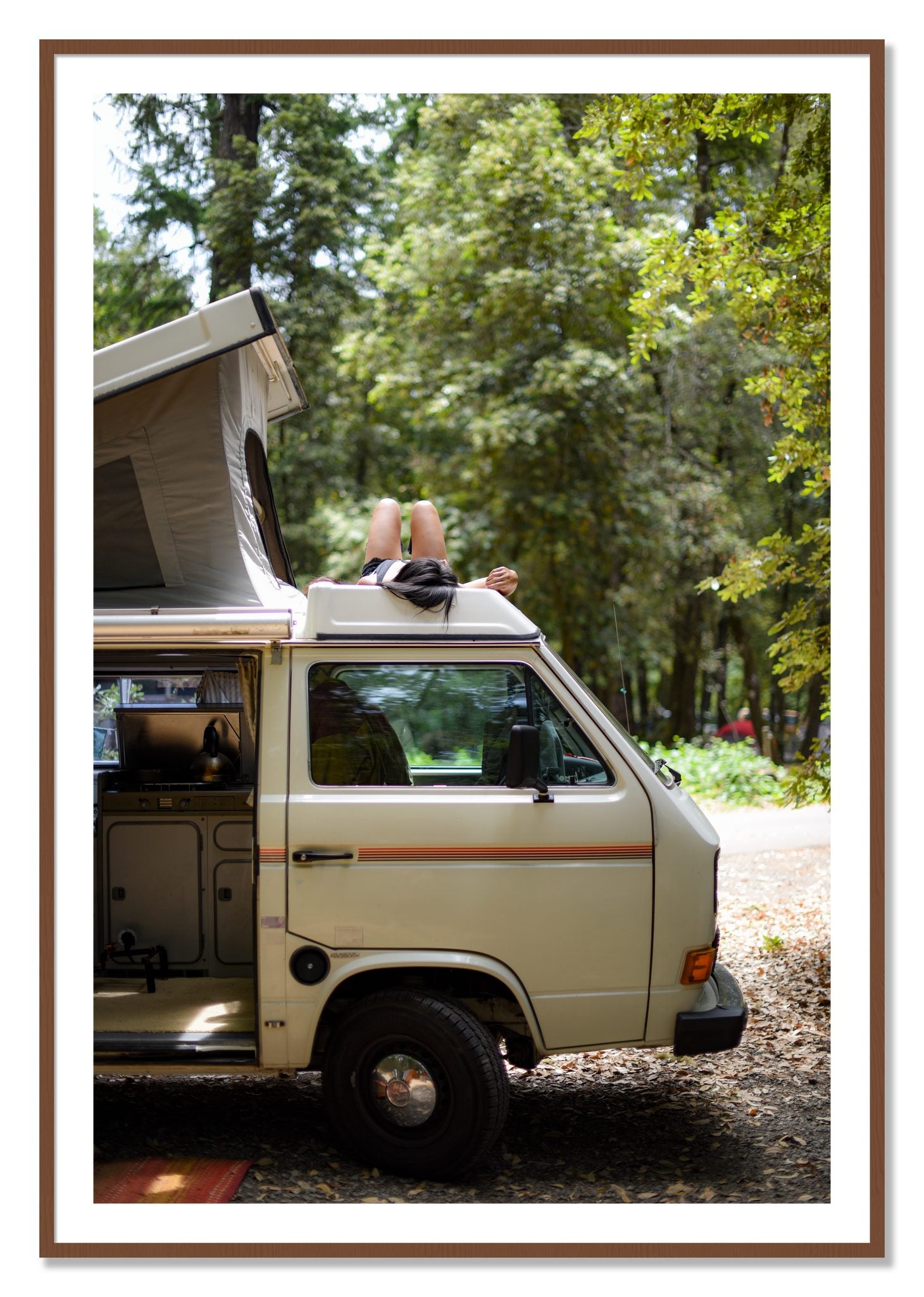 Framed photograph of Standish Hicky by Dylan Ozanich, Walnut frame, Borders