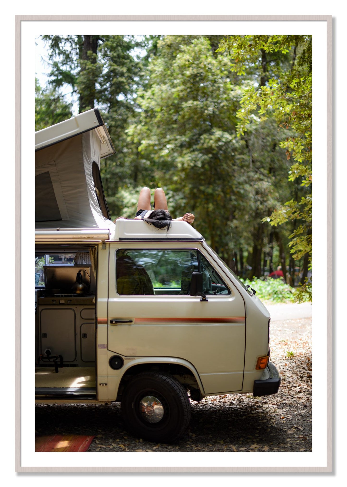 Framed photograph of Standish Hicky by Dylan Ozanich, White Maple frame, Borders