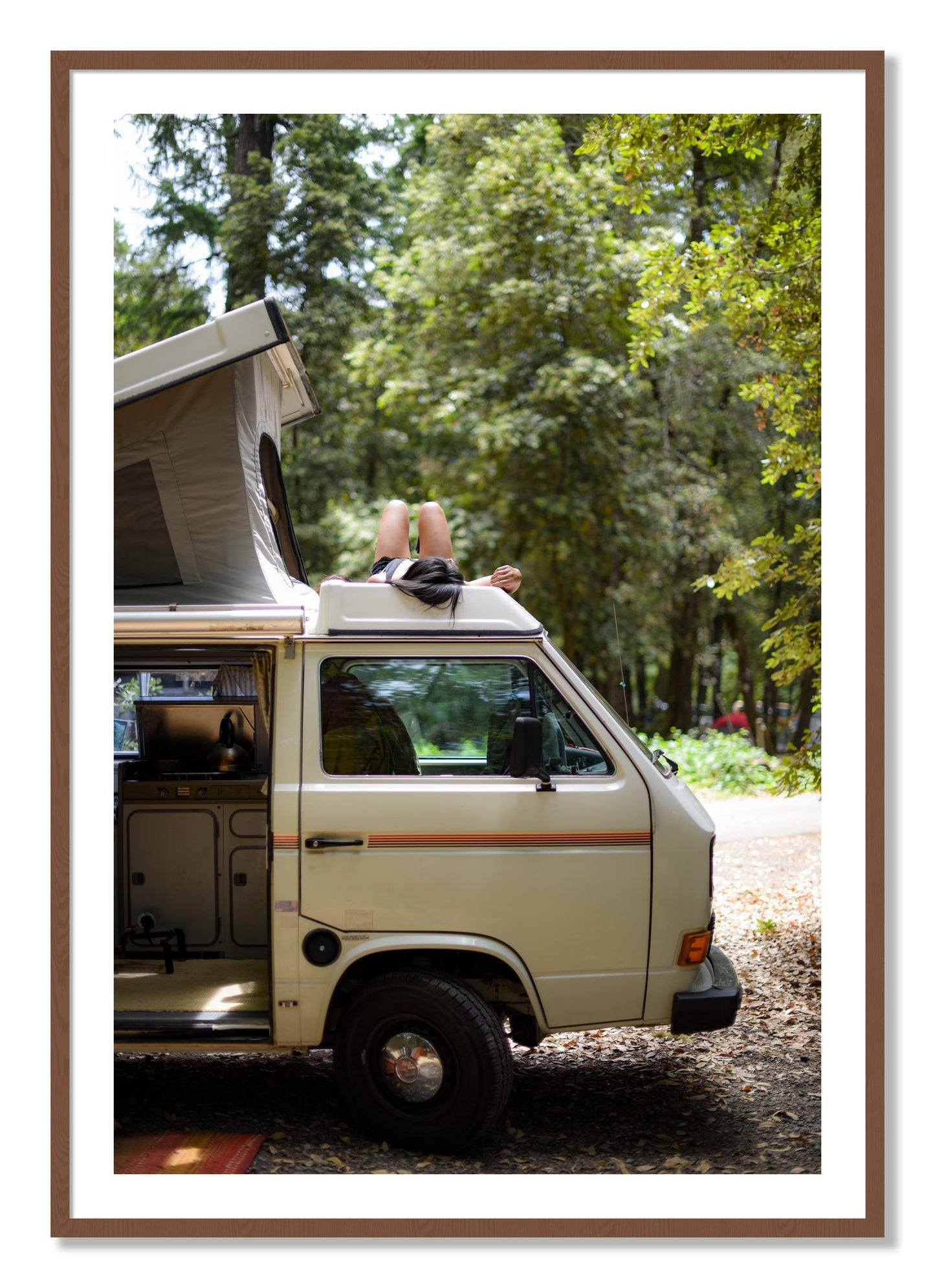 Framed photograph of Standish Hicky by Dylan Ozanich, Walnut frame, Borders