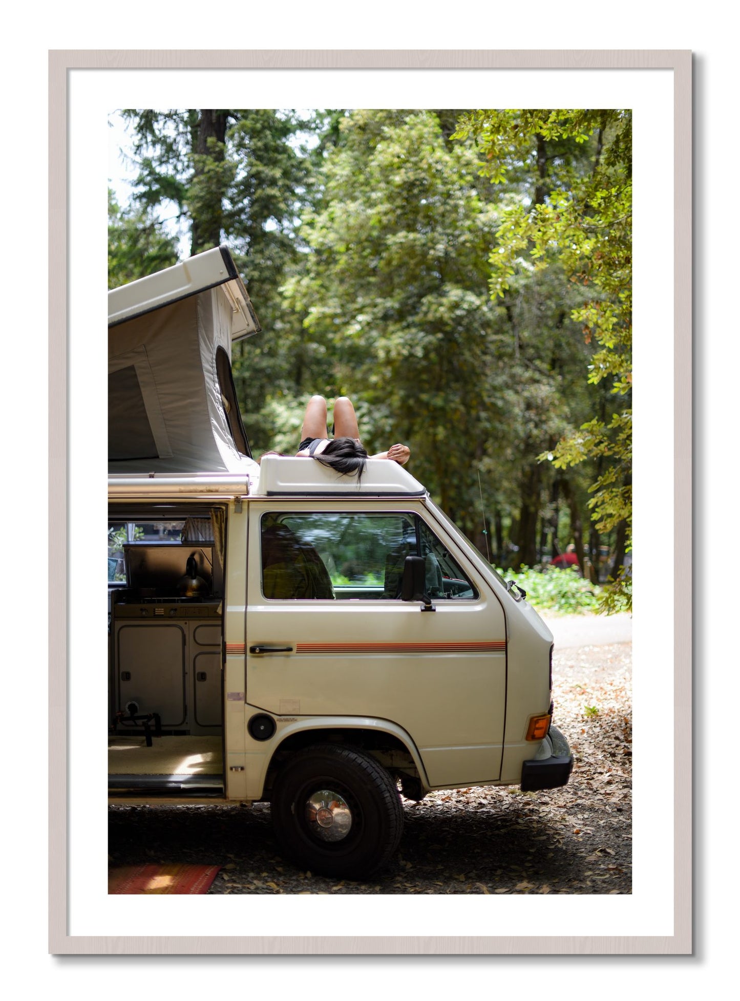 Framed photograph of Standish Hicky by Dylan Ozanich, White Maple frame, Borders