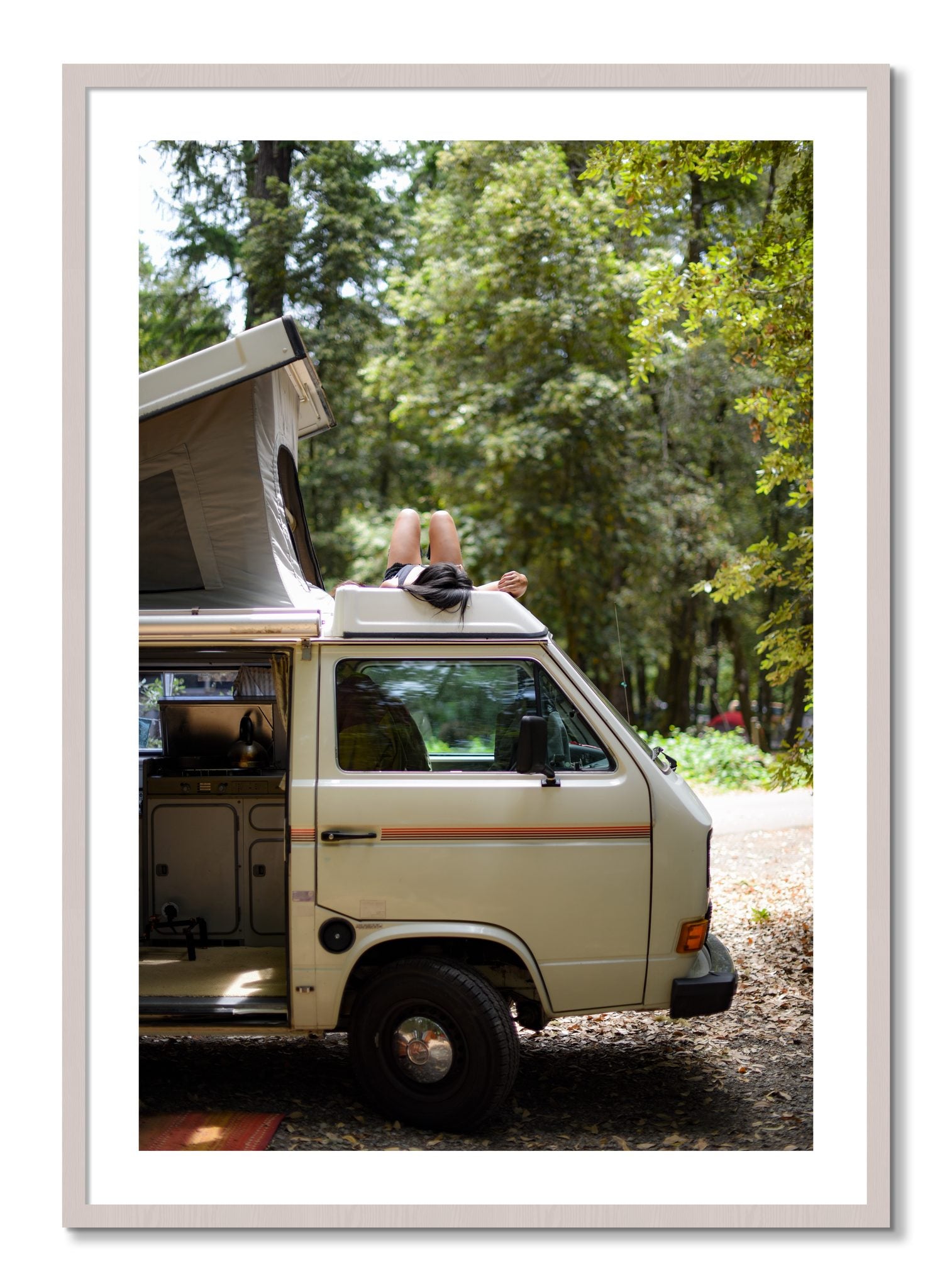Framed photograph of Standish Hicky by Dylan Ozanich, White Maple frame, Borders