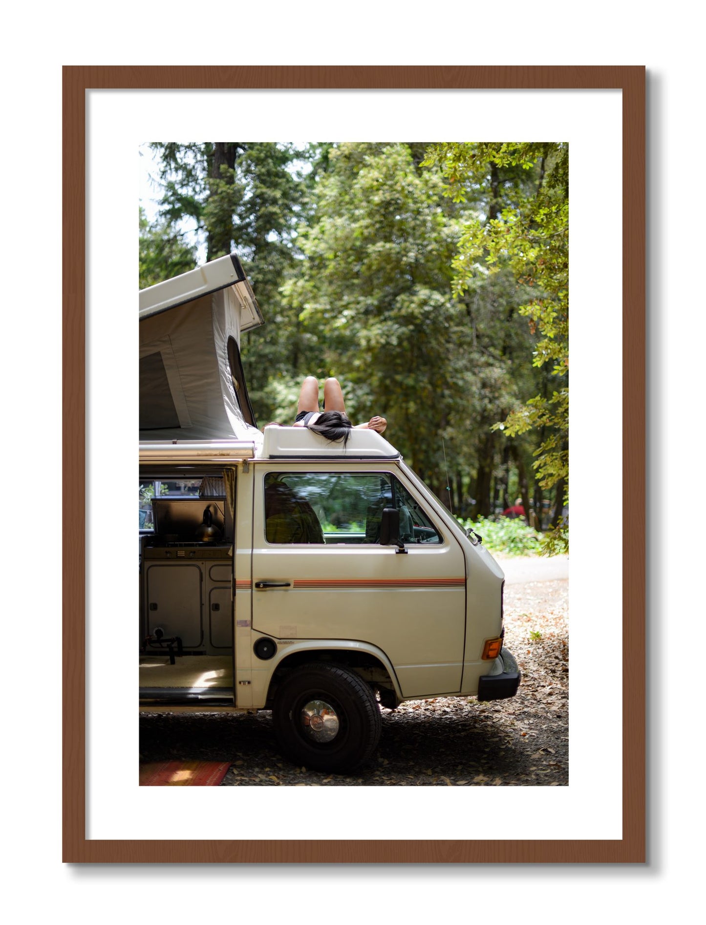 Framed photograph of Standish Hicky by Dylan Ozanich, Walnut frame, Borders
