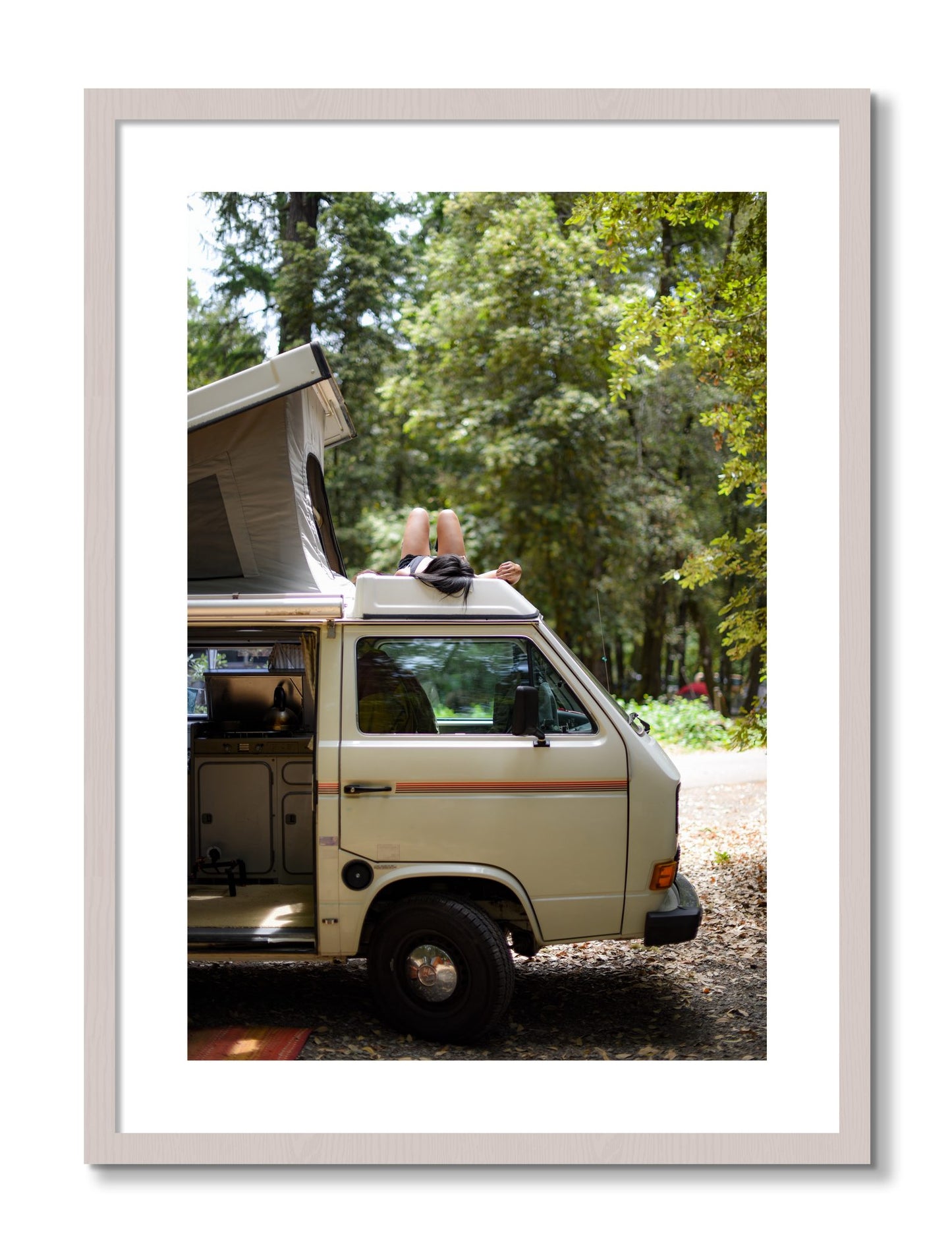 Framed photograph of Standish Hicky by Dylan Ozanich, White Maple frame, Borders