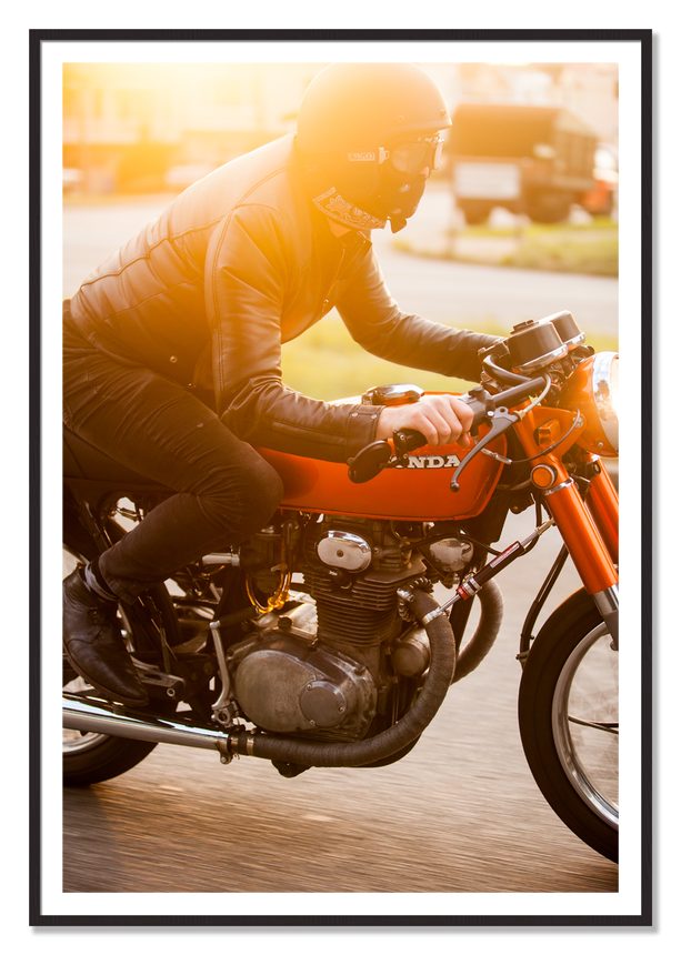 Sunset Ave Spree by Dylan Ozanich, 48×72 print with a White Border in a Black Walnut frame