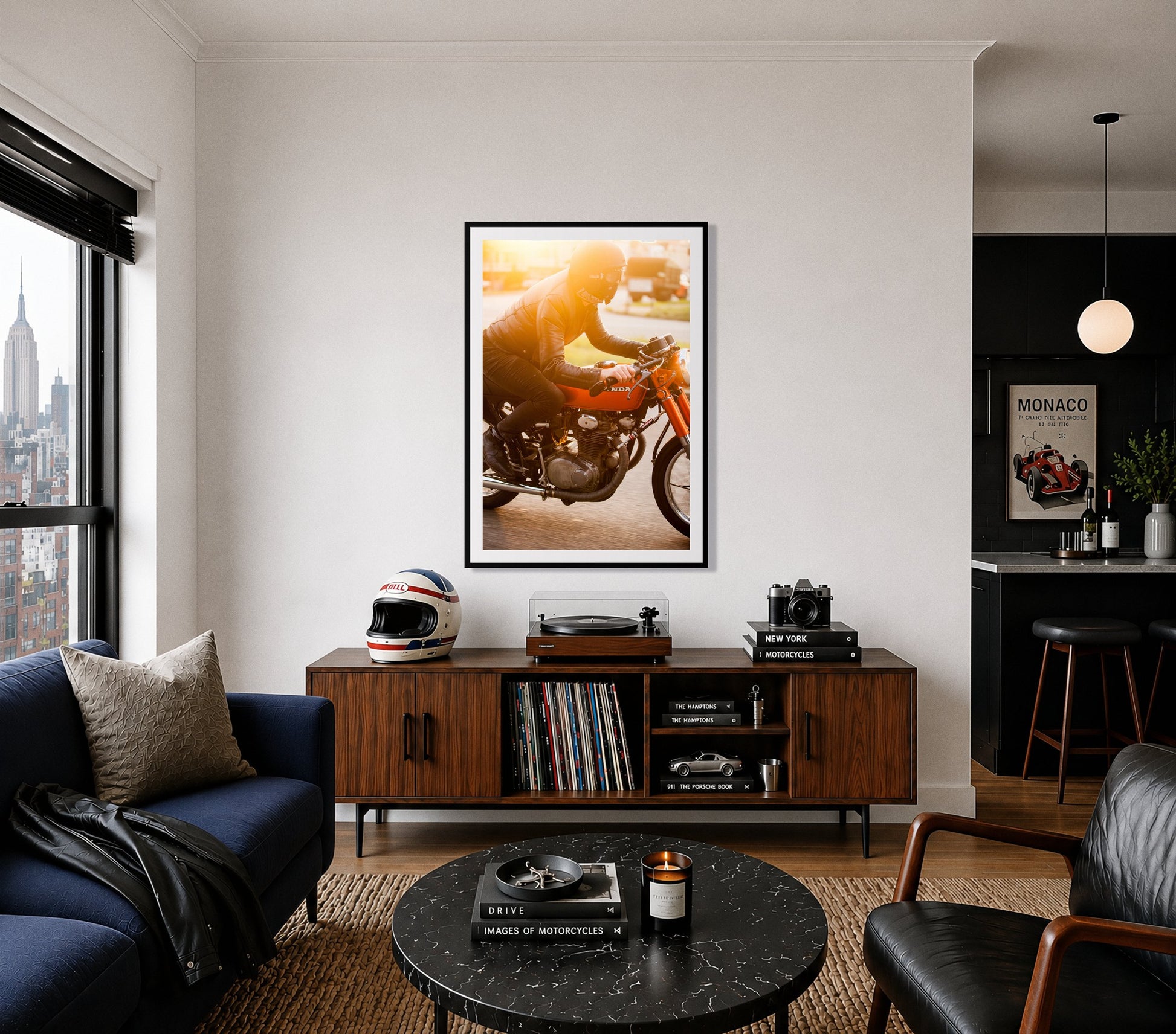 Framed photograph of Sunset Ave Spree by Dylan Ozanich displayed on a wall