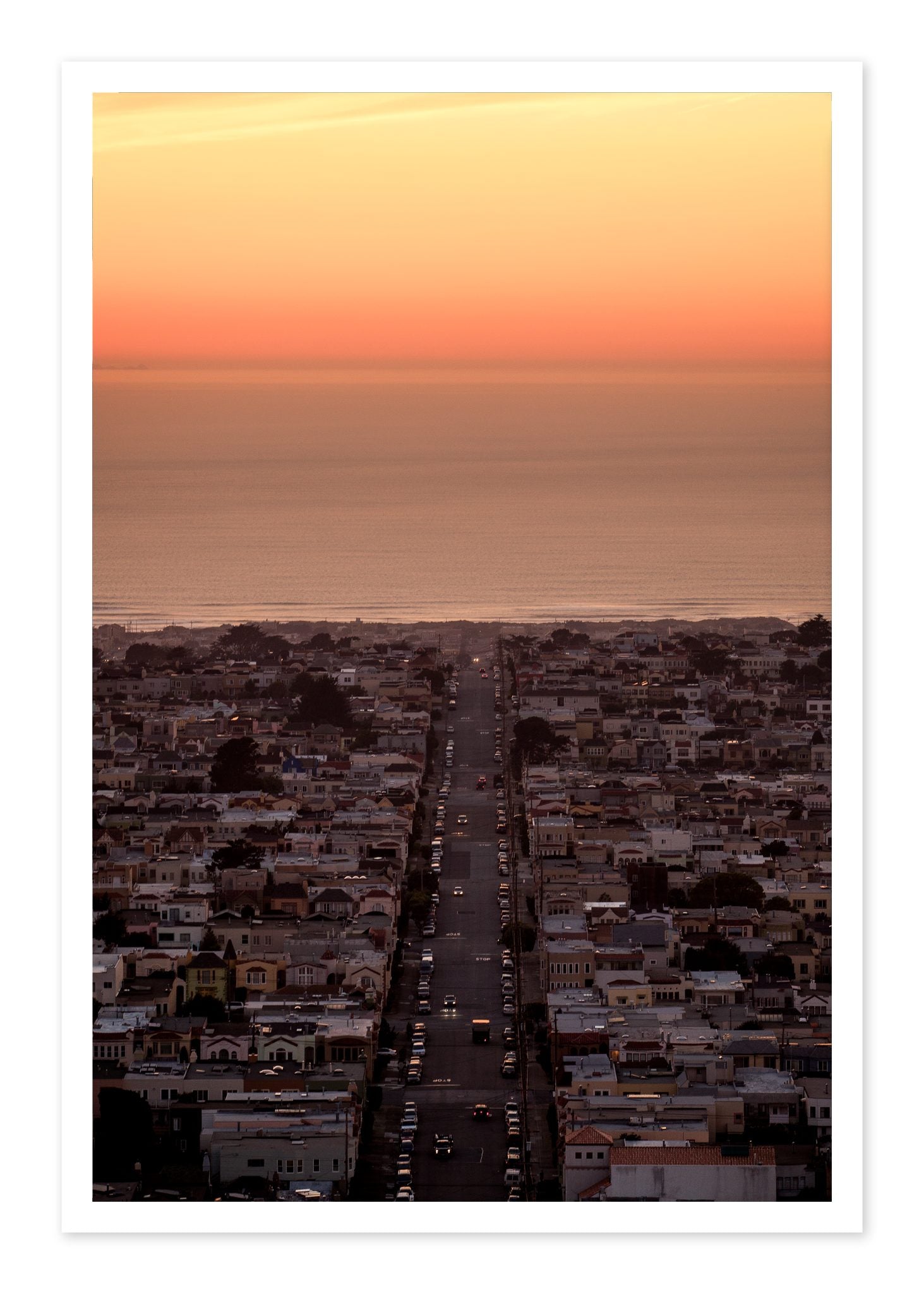 Sunset Streets by Dylan Ozanich, 48×72 Fine Art Pigment Print on Hahnemühle Cotton Rag Paper, unframed
