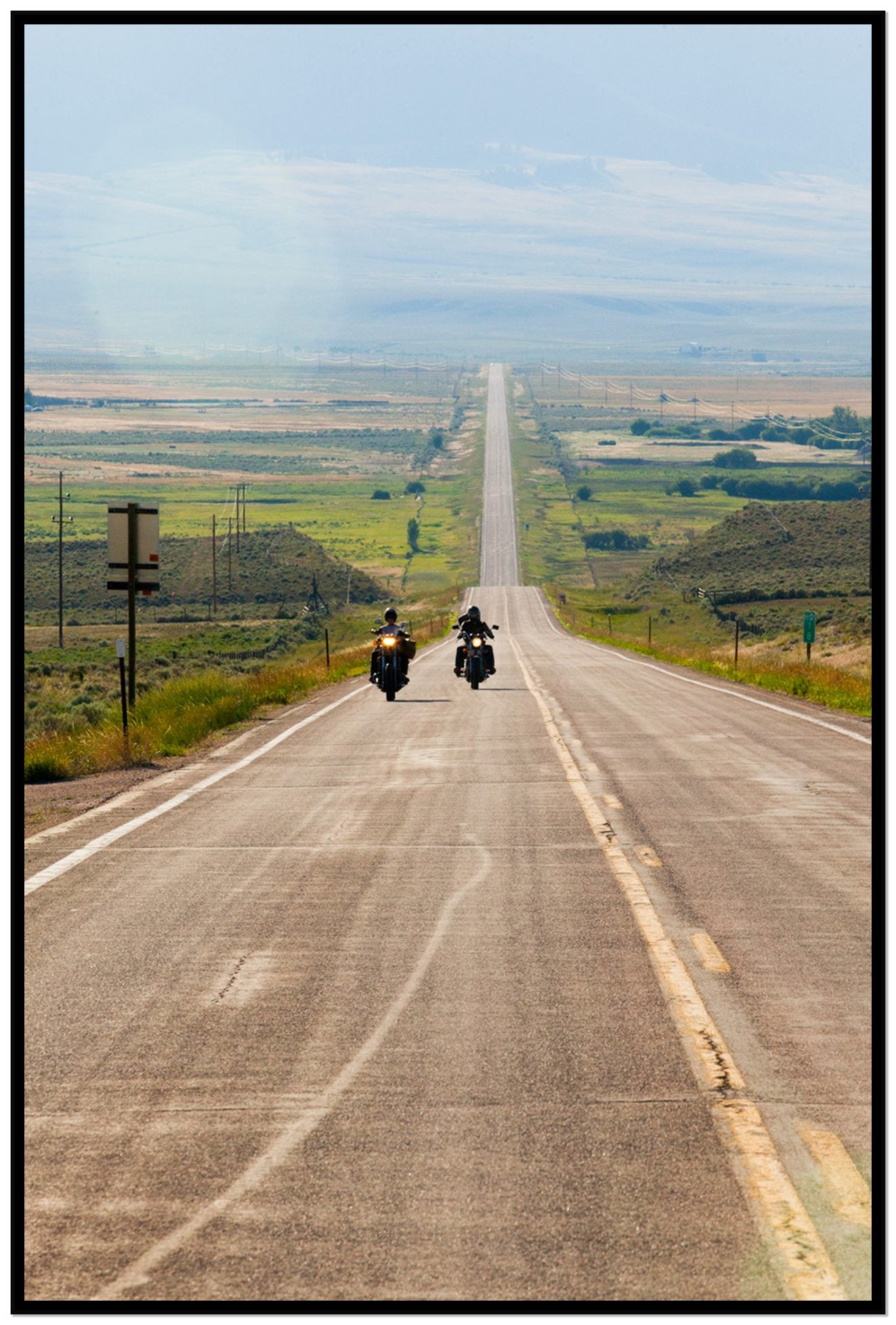 The Long Road by Dylan Ozanich, 48×72 Full Bleed Print in a Black frame