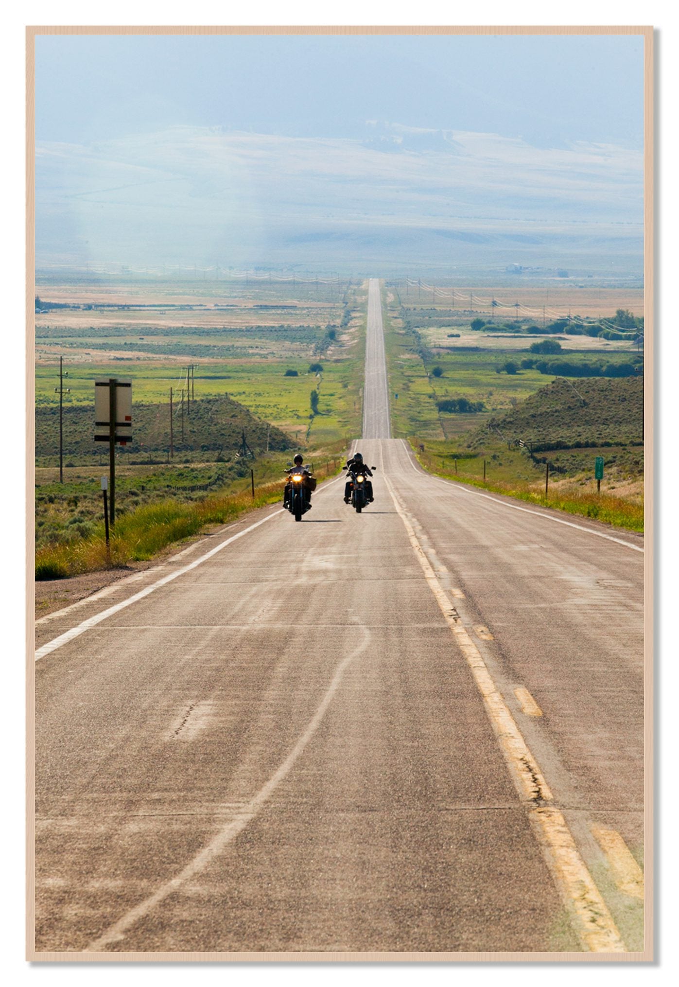 The Long Road by Dylan Ozanich, 48×72 Full Bleed Print in a Maple frame