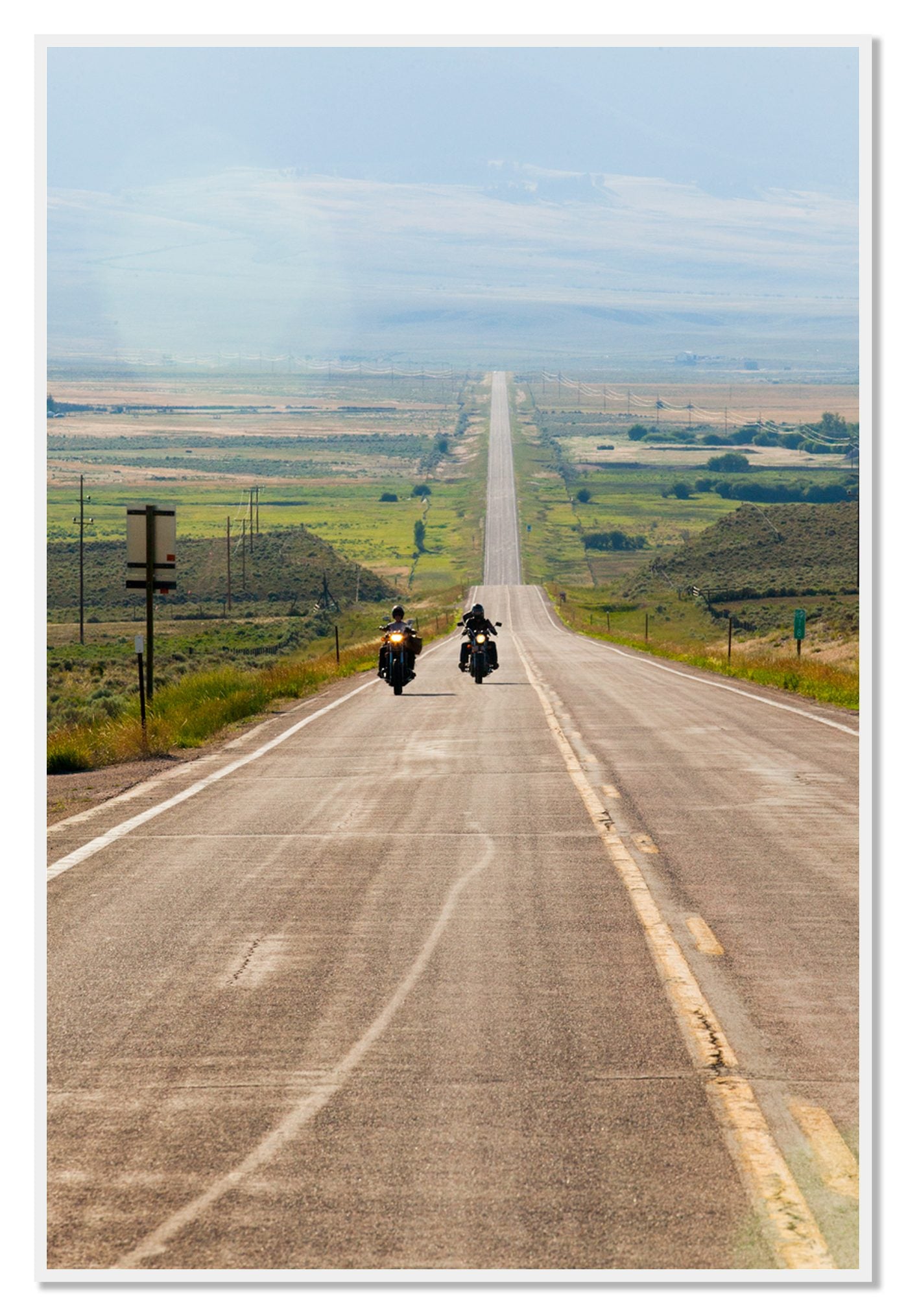 The Long Road by Dylan Ozanich, 48×72 Full Bleed Print in a White frame