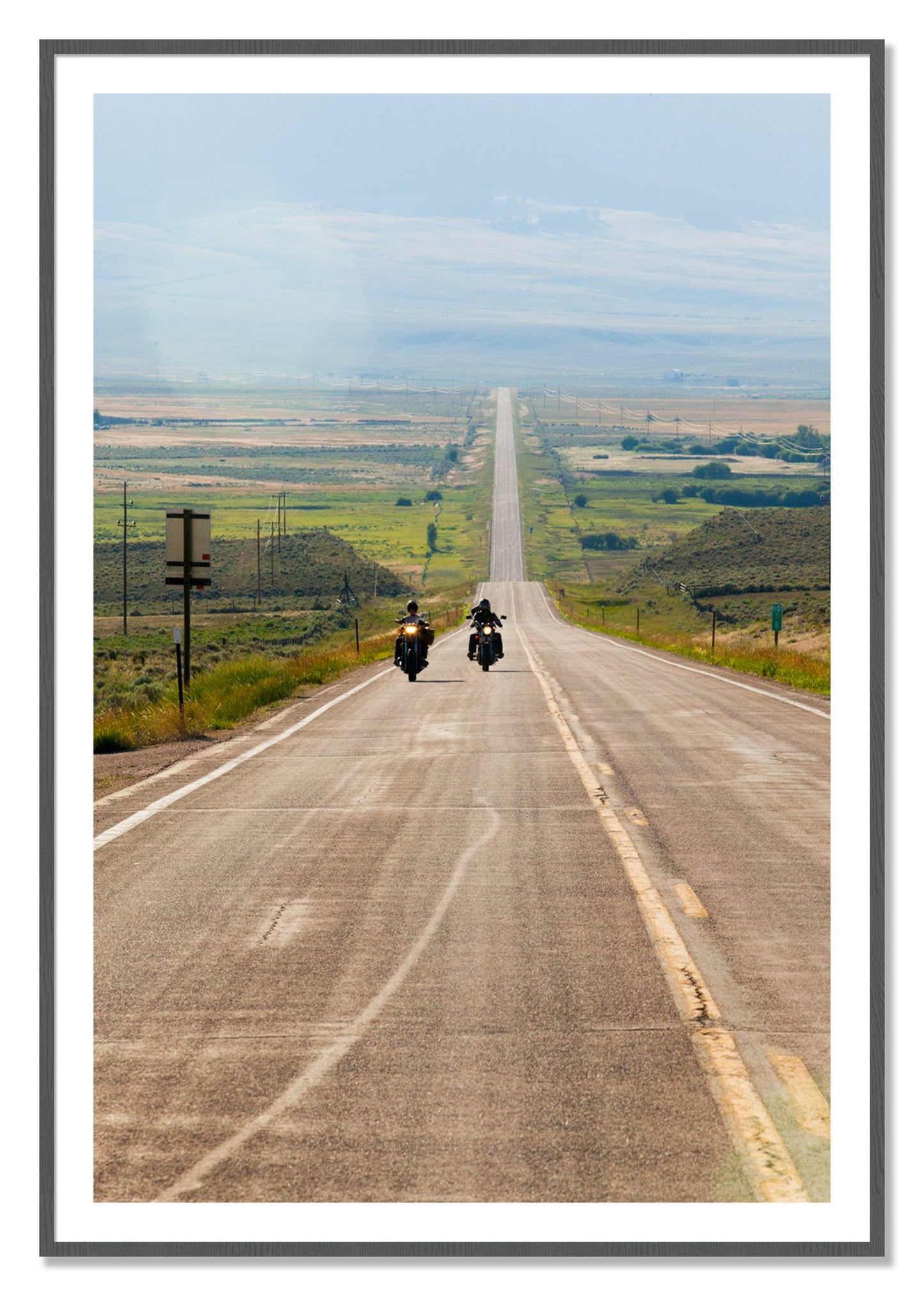 Framed photograph of The Long Road by Dylan Ozanich, Grey frame, Borders