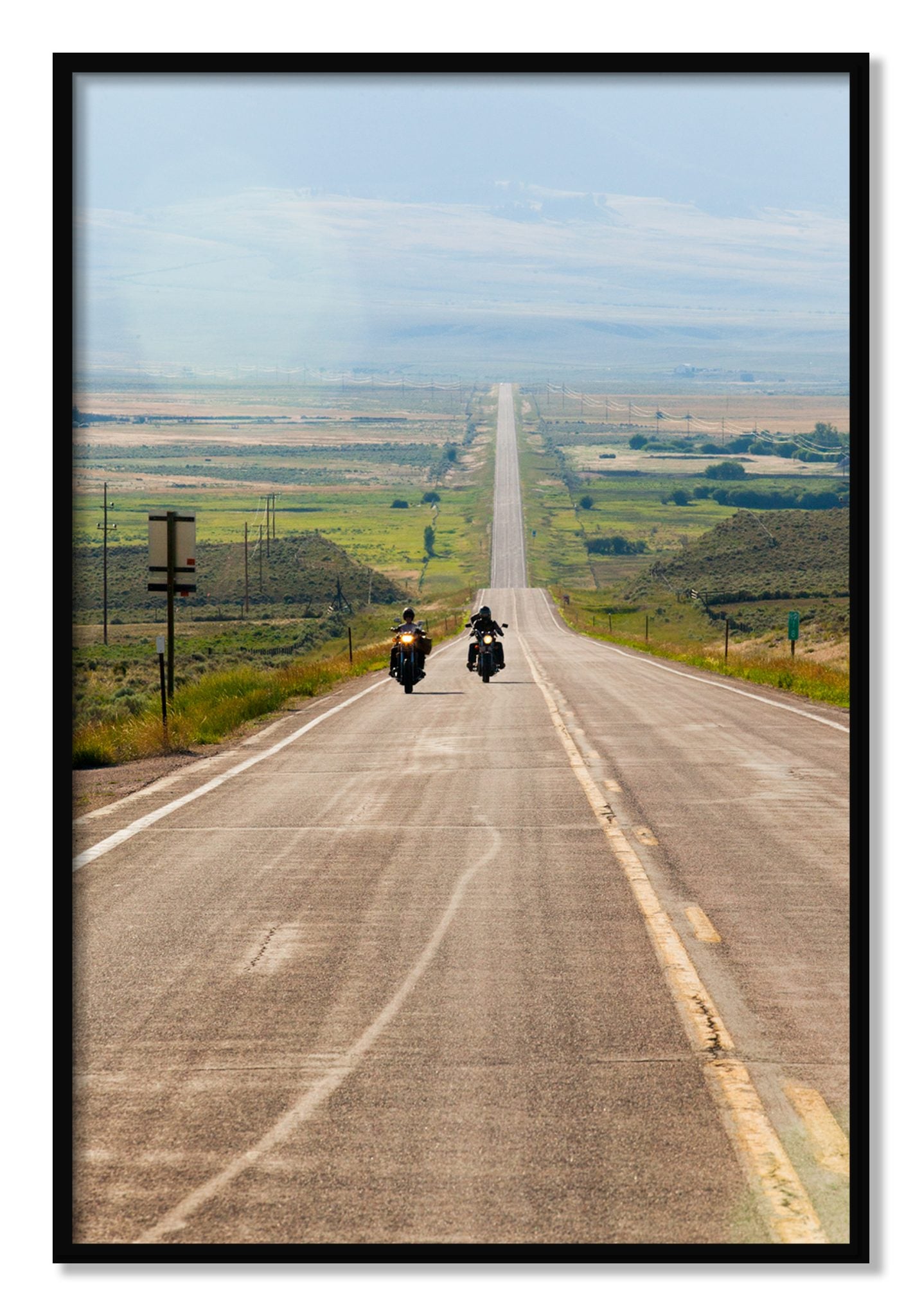 Framed photograph of The Long Road by Dylan Ozanich, Black frame, Full Bleed