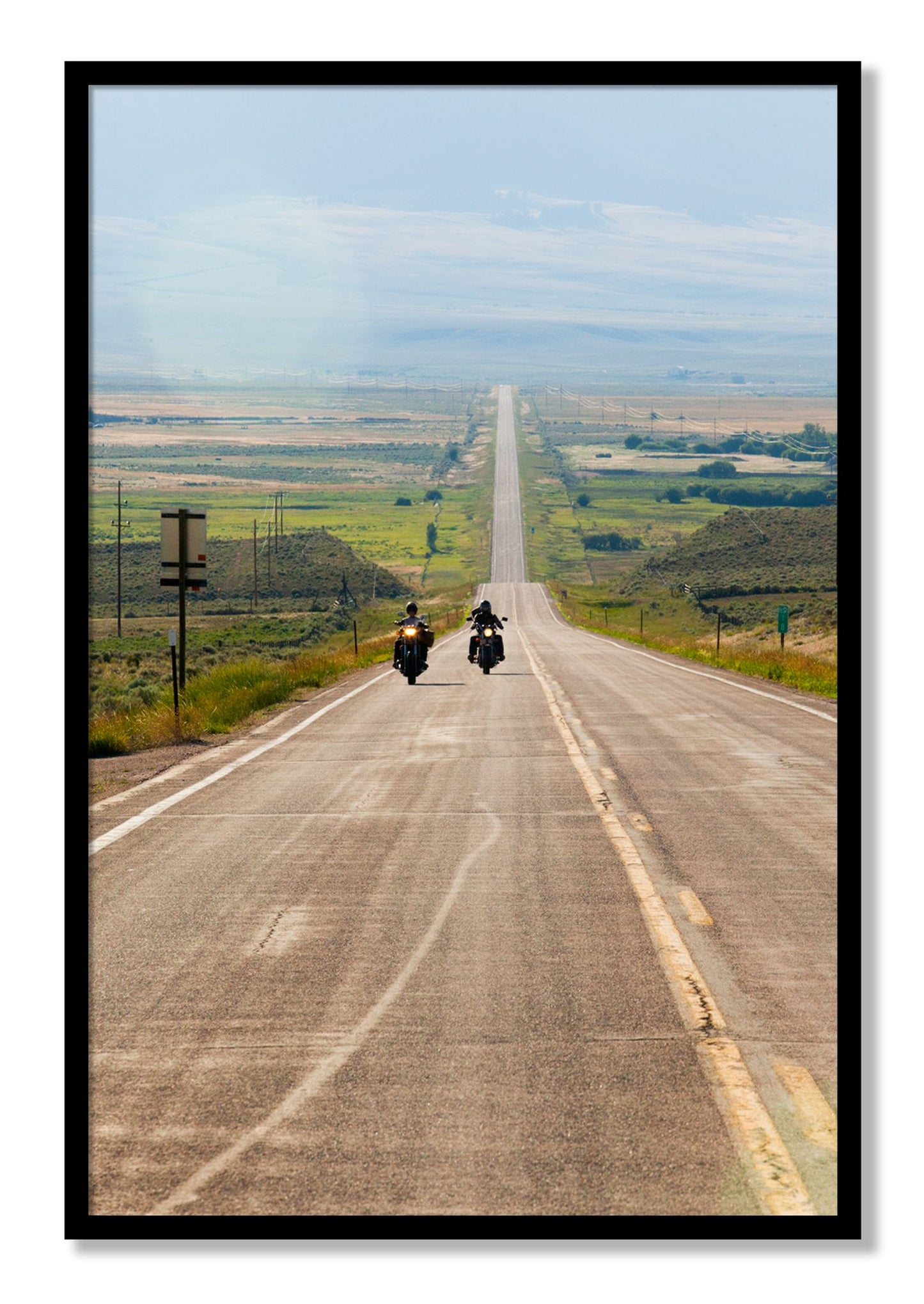 Framed photograph of The Long Road by Dylan Ozanich, Black frame, Full Bleed