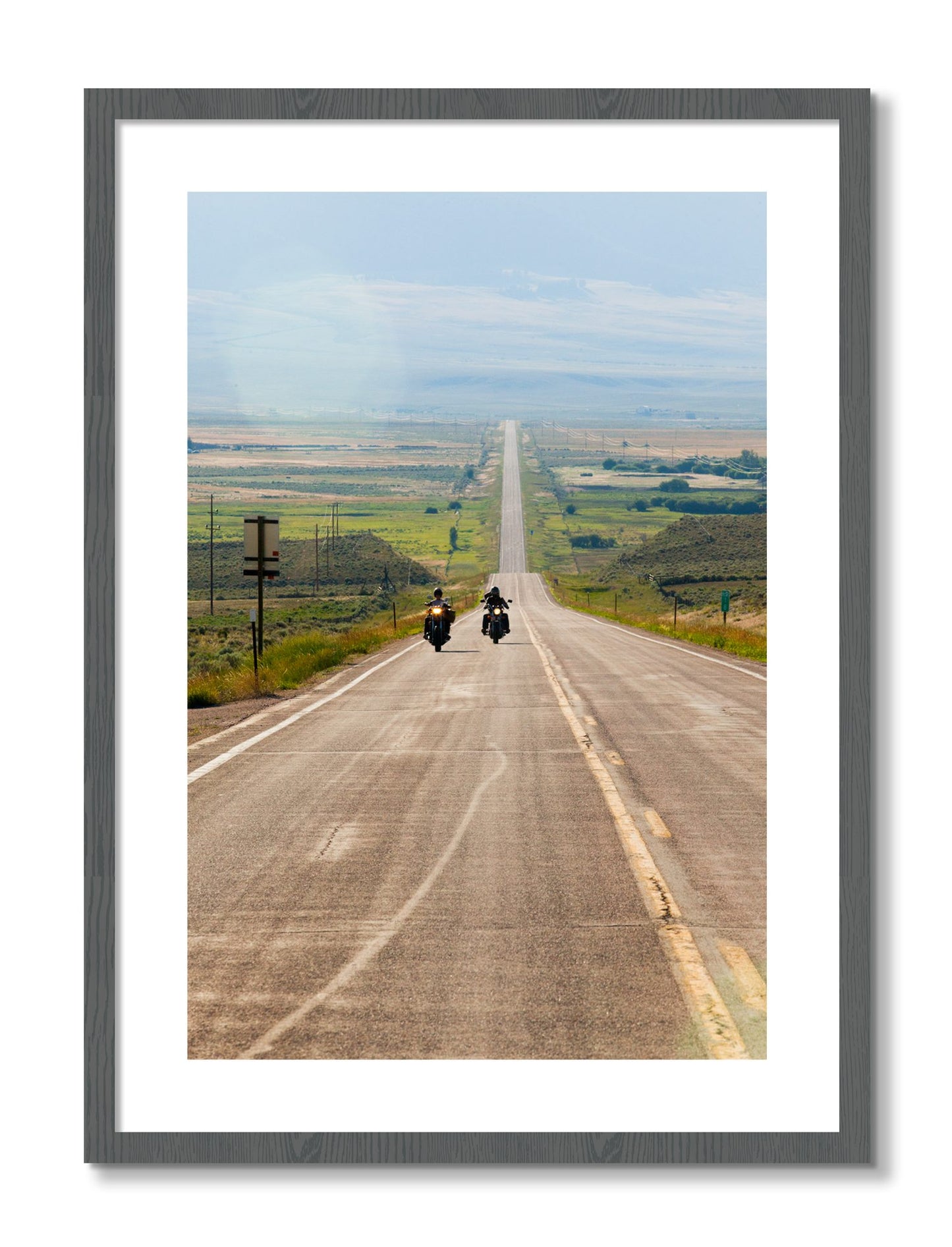 Framed photograph of The Long Road by Dylan Ozanich, Grey frame, Borders