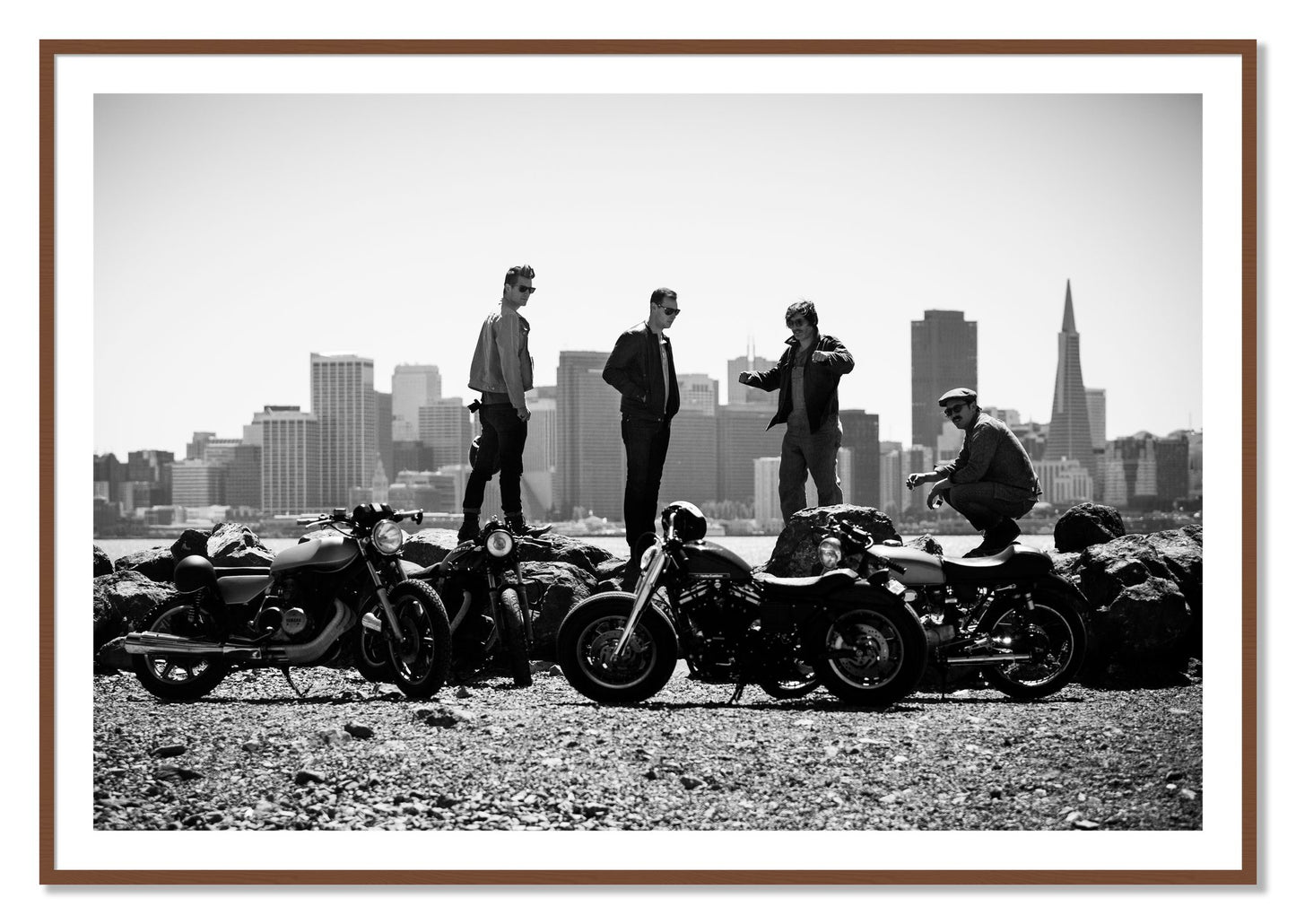 Framed photograph of The Love For Riding by Dylan Ozanich, Walnut frame, Borders