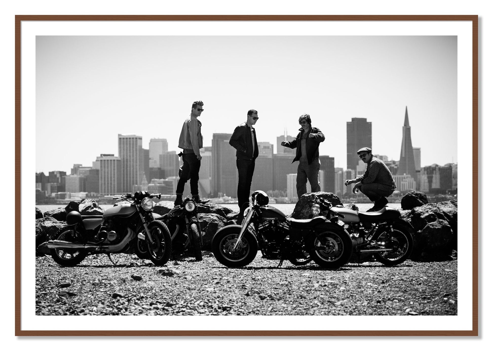 Framed photograph of The Love For Riding by Dylan Ozanich, Walnut frame, Borders