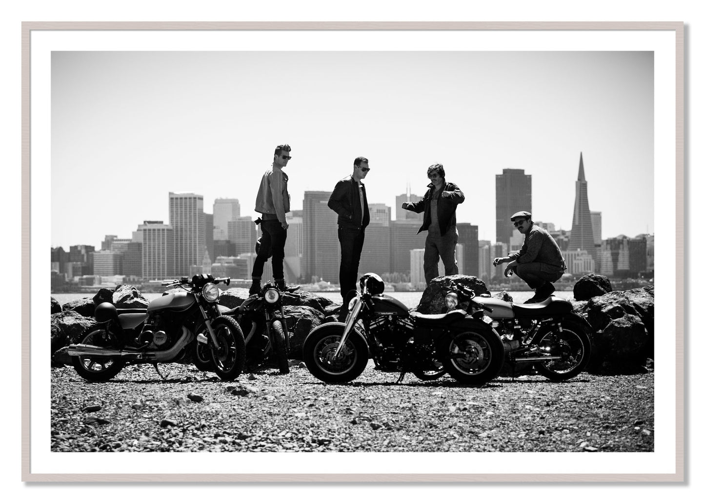 Framed photograph of The Love For Riding by Dylan Ozanich, White Maple frame, Borders