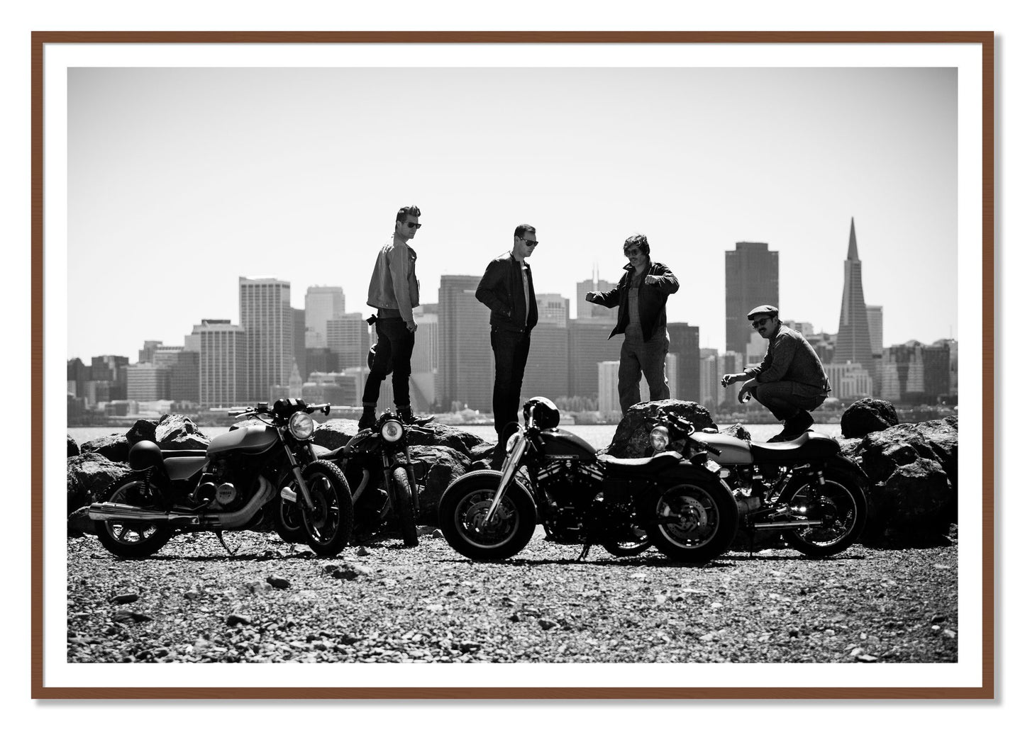 Framed photograph of The Love For Riding by Dylan Ozanich, Walnut frame, Borders
