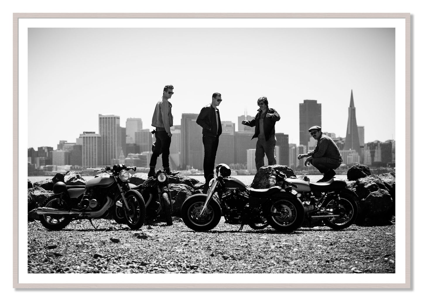 Framed photograph of The Love For Riding by Dylan Ozanich, White Maple frame, Borders