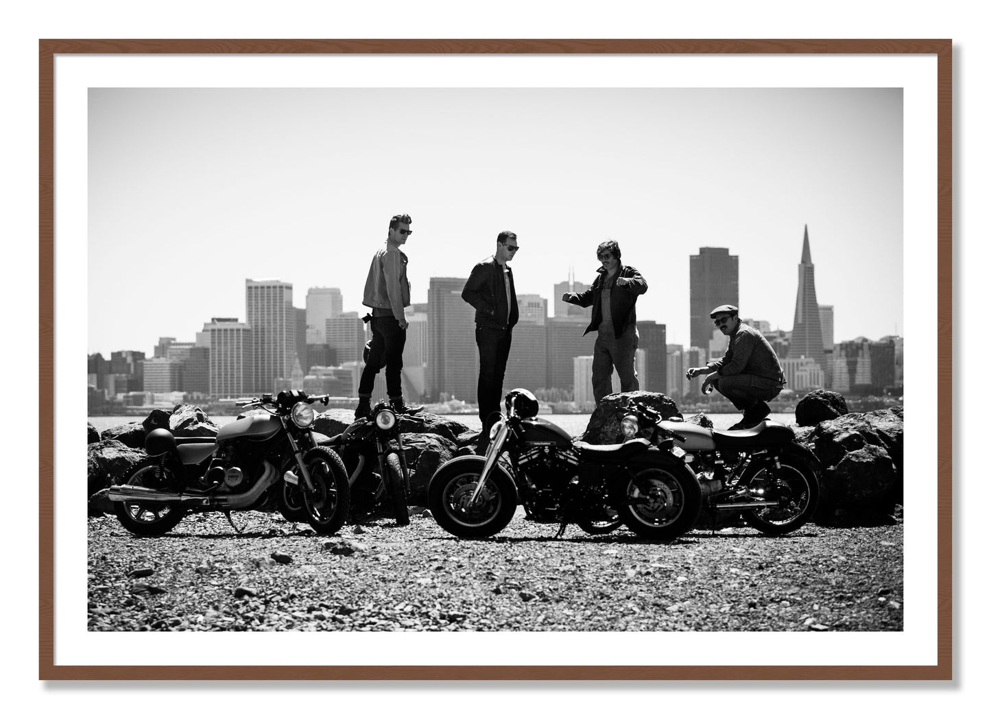 Framed photograph of The Love For Riding by Dylan Ozanich, Walnut frame, Borders