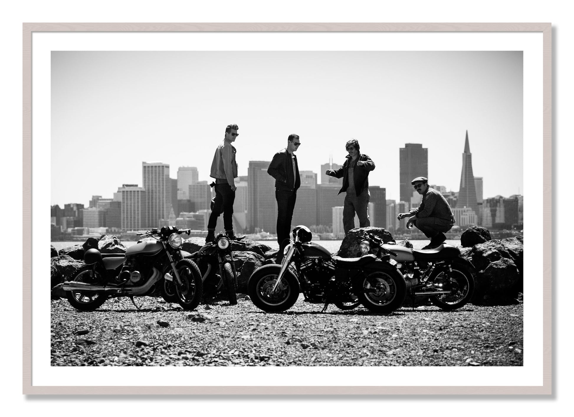 Framed photograph of The Love For Riding by Dylan Ozanich, White Maple frame, Borders