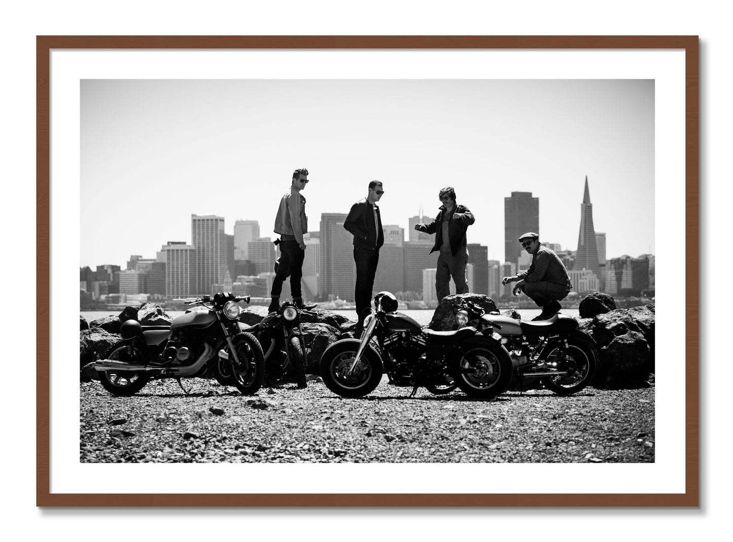 Framed photograph of The Love For Riding by Dylan Ozanich, Walnut frame, Borders