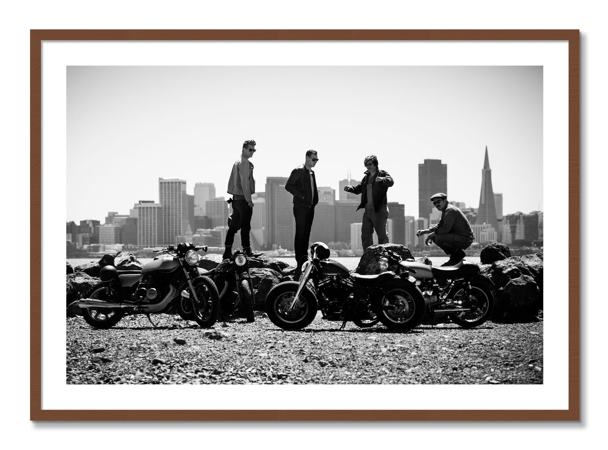 Framed photograph of The Love For Riding by Dylan Ozanich, Walnut frame, Borders