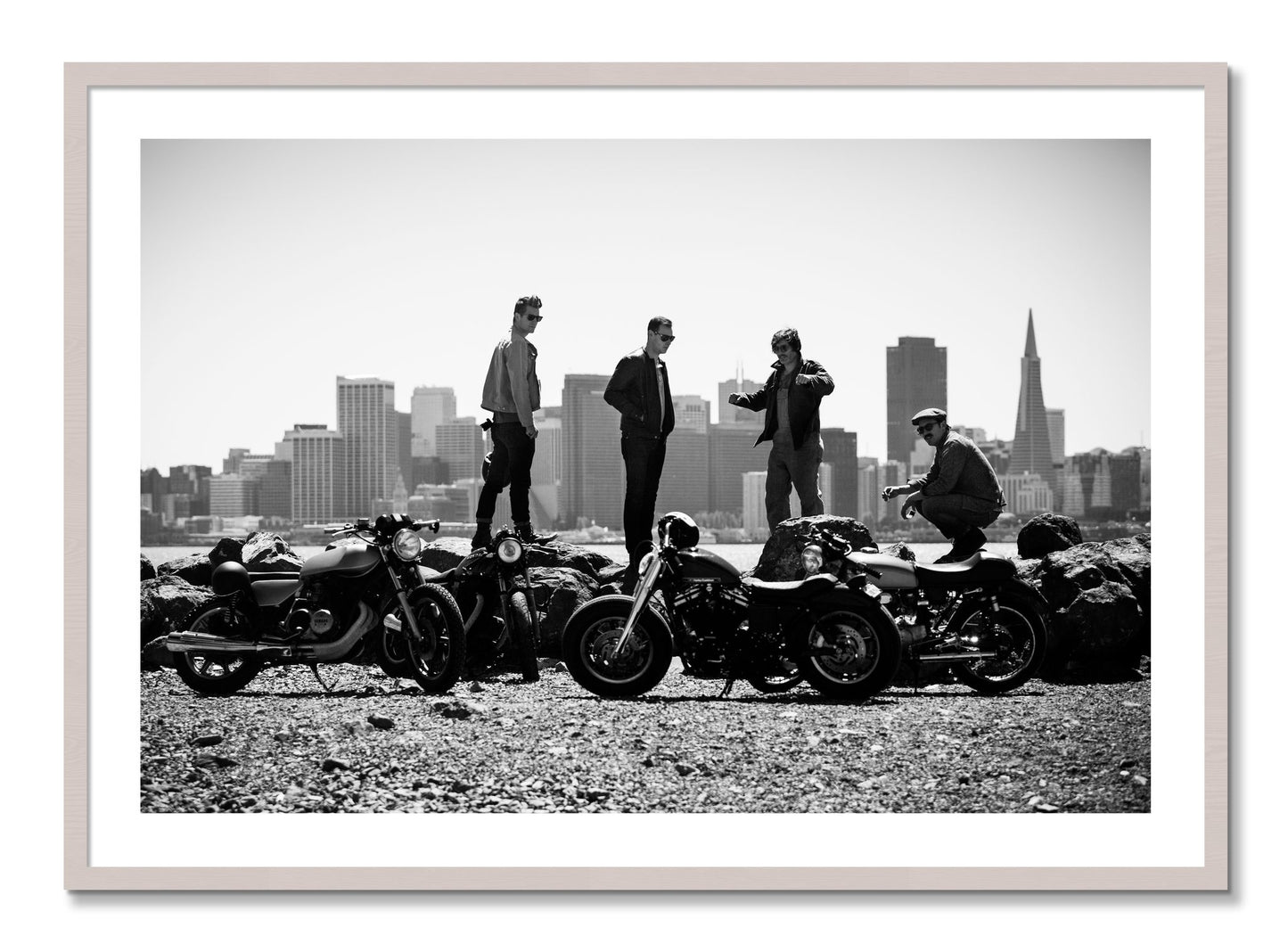 Framed photograph of The Love For Riding by Dylan Ozanich, White Maple frame, Borders