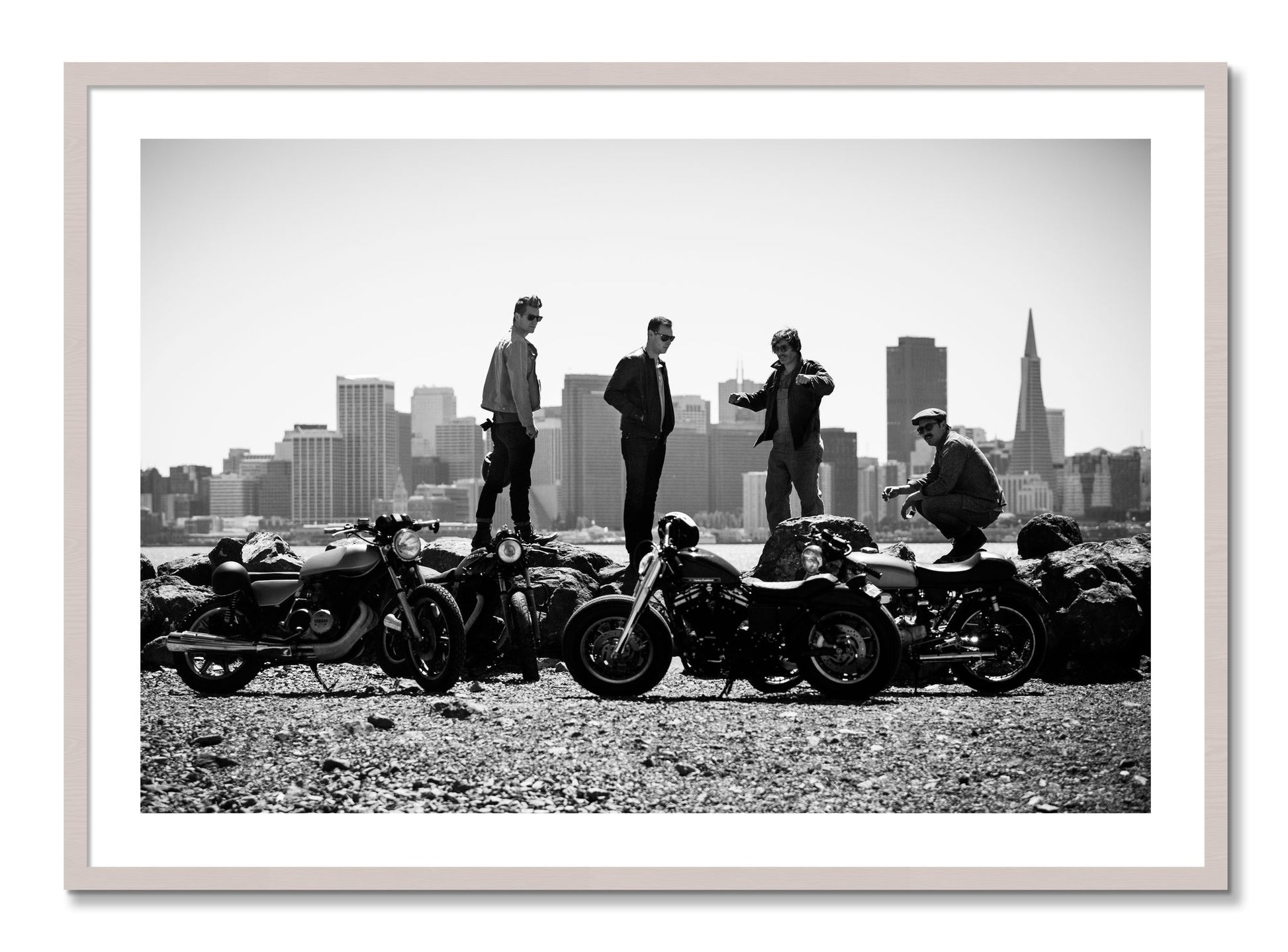 Framed photograph of The Love For Riding by Dylan Ozanich, White Maple frame, Borders