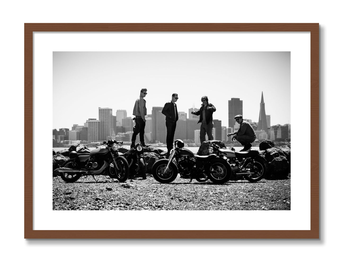 Framed photograph of The Love For Riding by Dylan Ozanich, Walnut frame, Borders