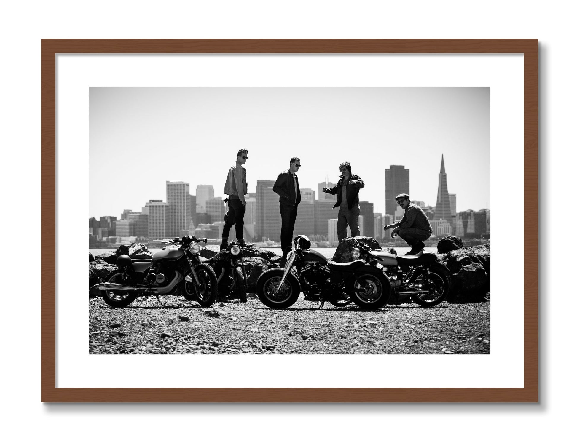 Framed photograph of The Love For Riding by Dylan Ozanich, Walnut frame, Borders