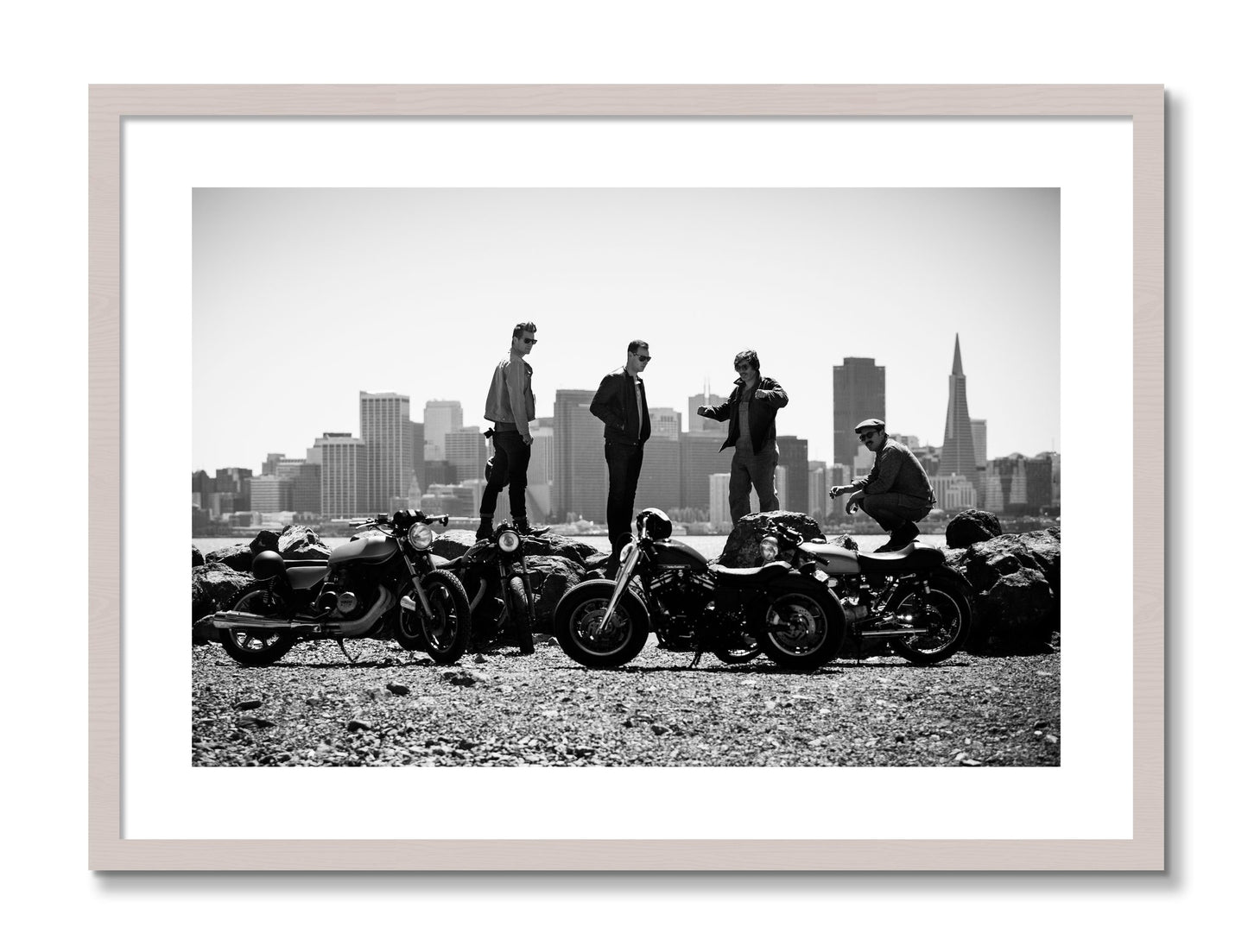 Framed photograph of The Love For Riding by Dylan Ozanich, White Maple frame, Borders