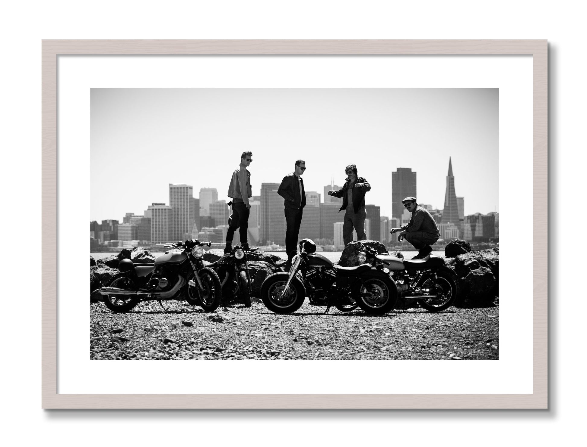 Framed photograph of The Love For Riding by Dylan Ozanich, White Maple frame, Borders