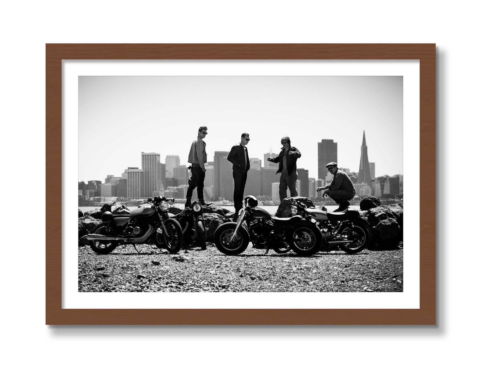 Framed photograph of The Love For Riding by Dylan Ozanich, Walnut frame, Borders