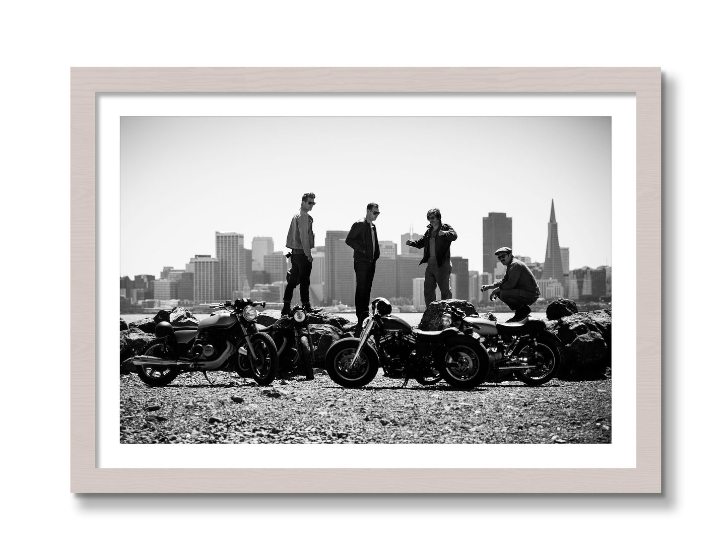 Framed photograph of The Love For Riding by Dylan Ozanich, White Maple frame, Borders