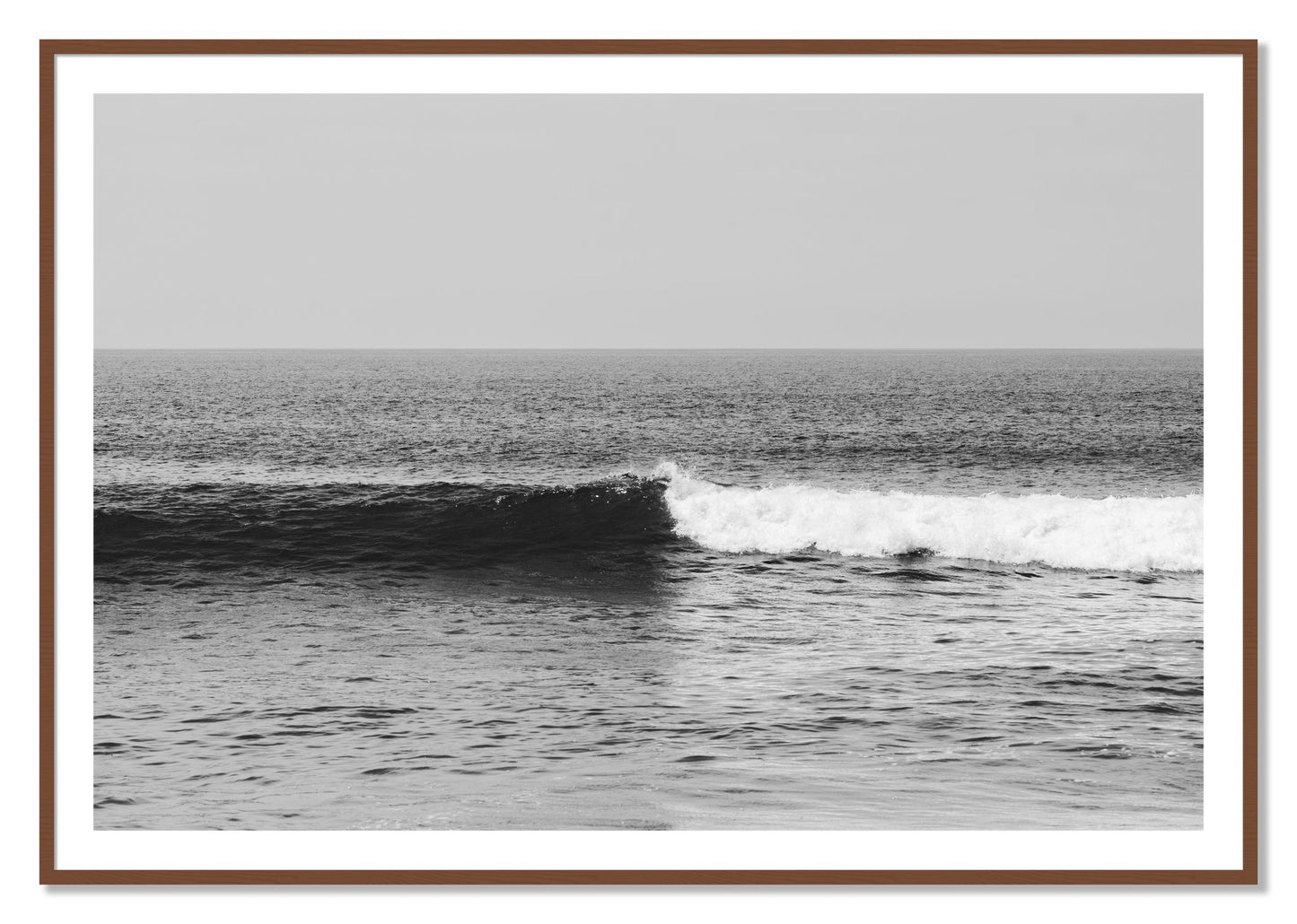 Framed photograph of The Wave by Dylan Ozanich, Walnut frame, Borders