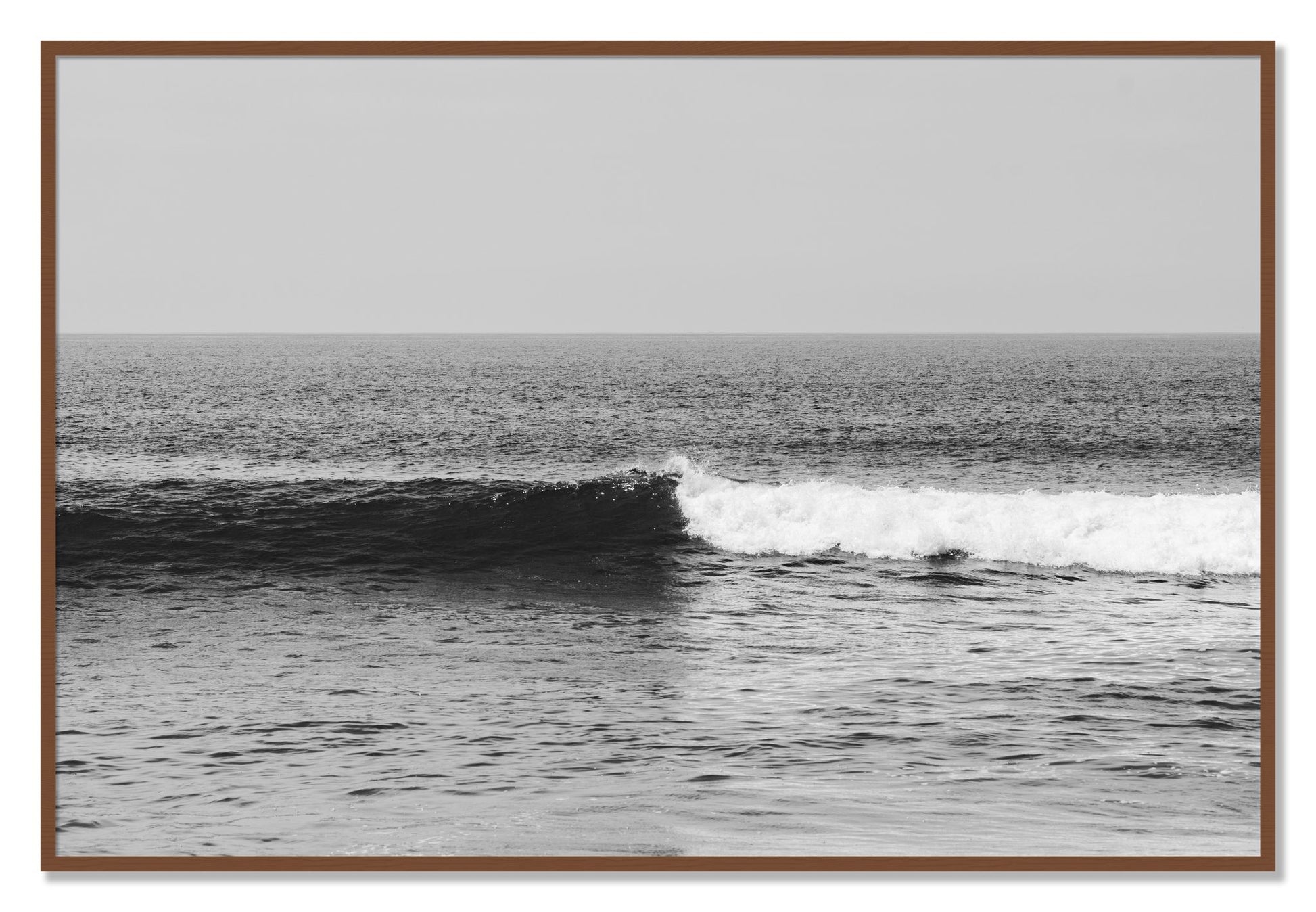 Framed photograph of The Wave by Dylan Ozanich, Walnut frame, Full Bleed