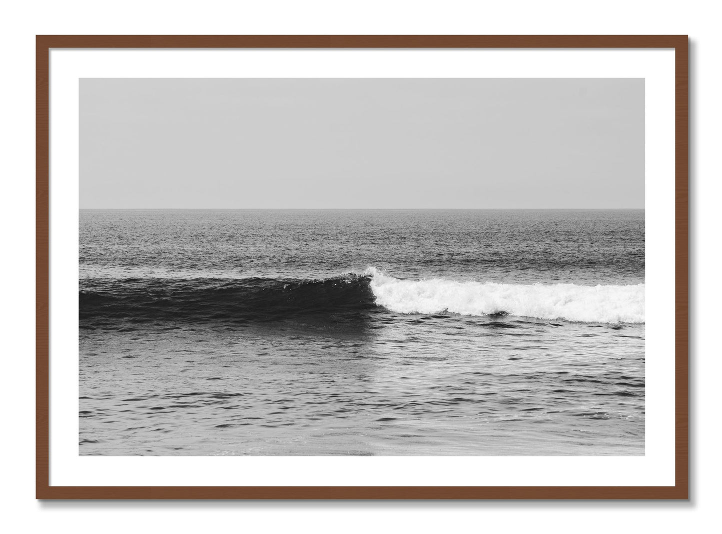 Framed photograph of The Wave by Dylan Ozanich, Walnut frame, Borders