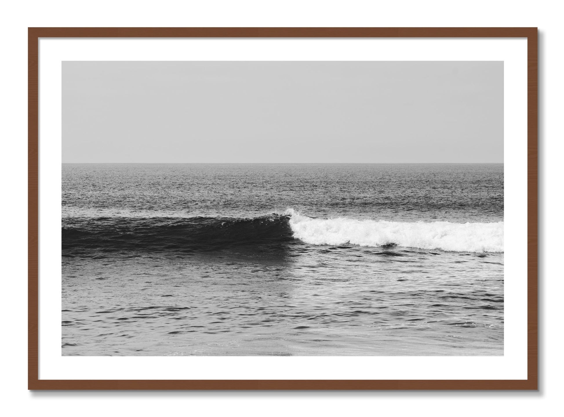 Framed photograph of The Wave by Dylan Ozanich, Walnut frame, Borders