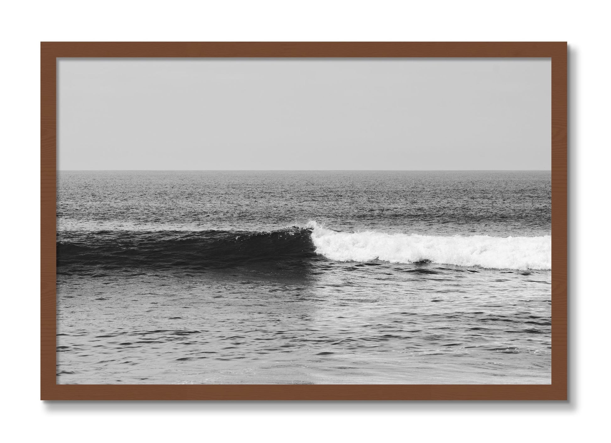 Framed photograph of The Wave by Dylan Ozanich, Walnut frame, Full Bleed