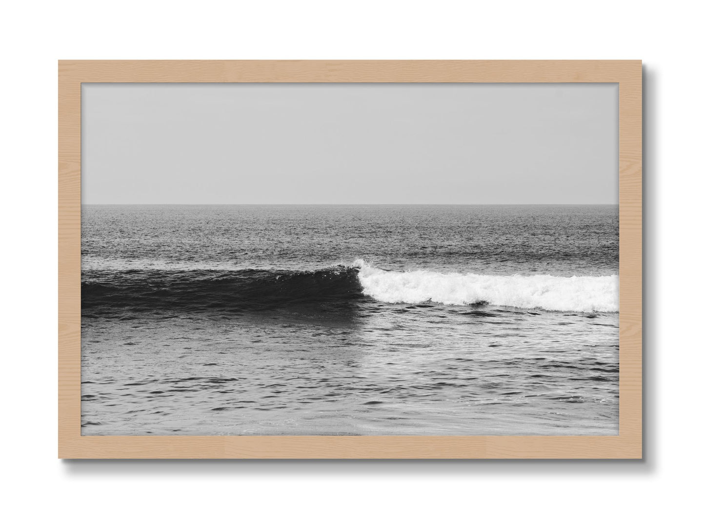 Framed photograph of The Wave by Dylan Ozanich, Oak frame, Full Bleed