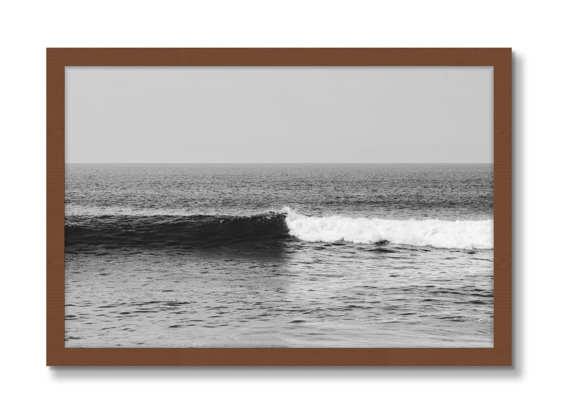 Framed photograph of The Wave by Dylan Ozanich, Walnut frame, Full Bleed