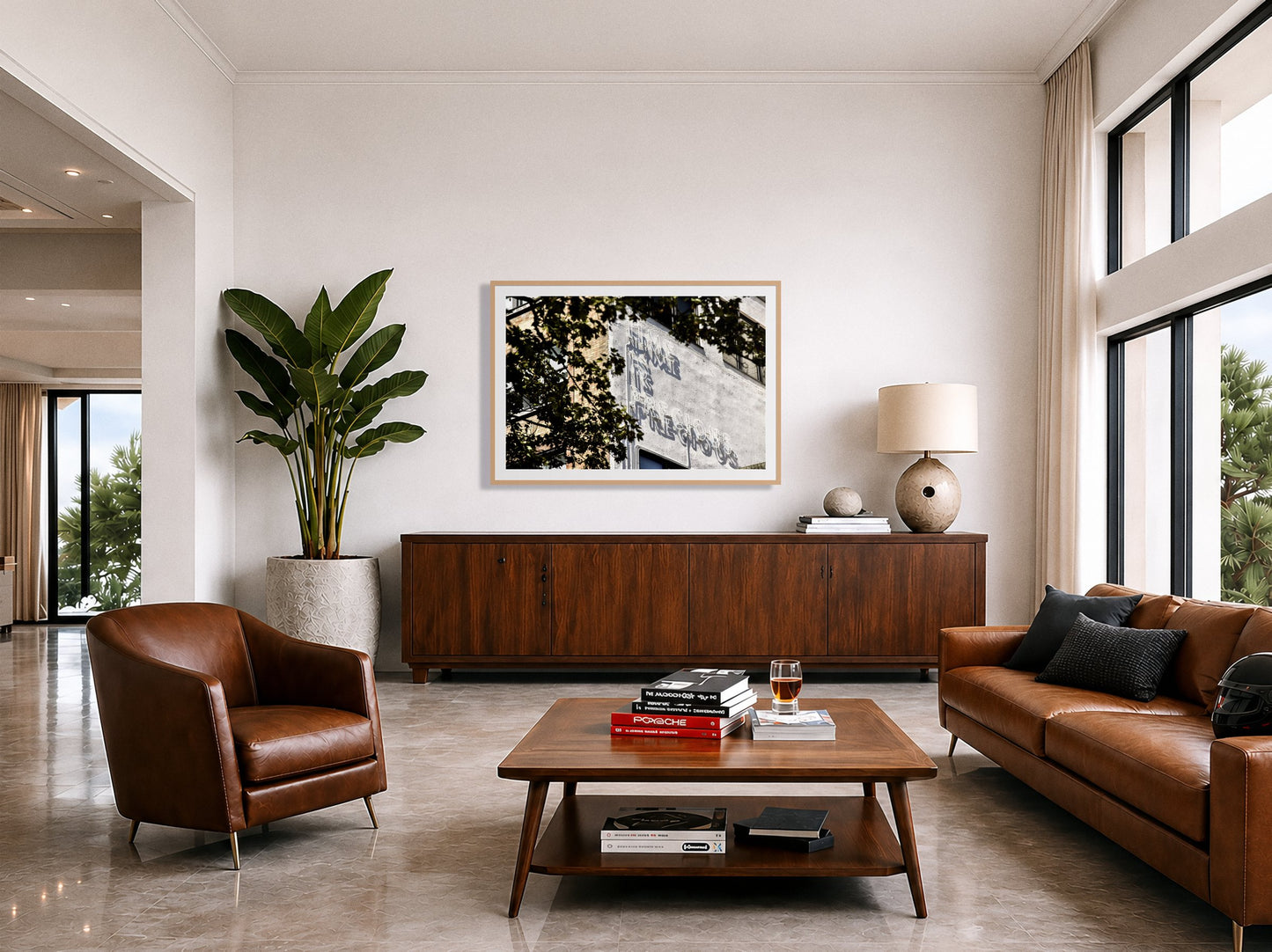 Framed photograph of Time Is Precious by Dylan Ozanich displayed on a wall