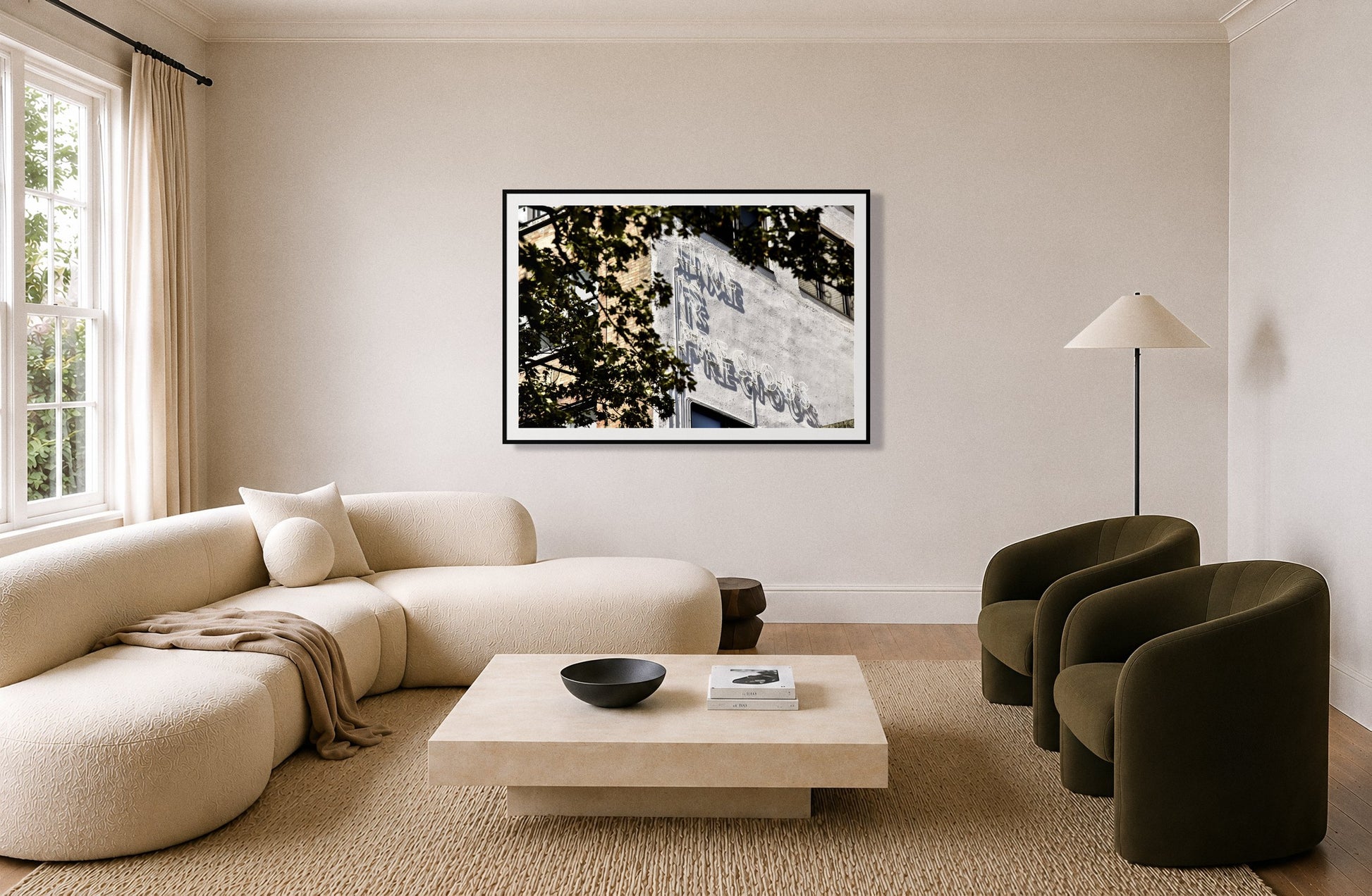 Framed photograph of Time Is Precious by Dylan Ozanich displayed on a wall