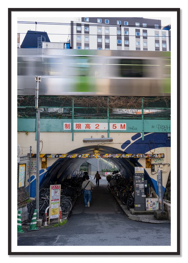 Tokyo Bustle by Dylan Ozanich, 48×72 print with a White Border in a Black Walnut frame