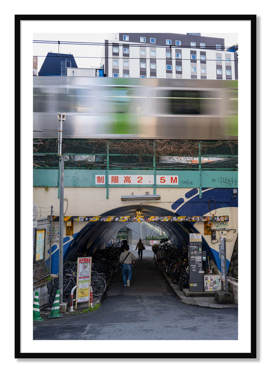 Framed photograph of Tokyo Bustle by Dylan Ozanich, Black frame, Borders