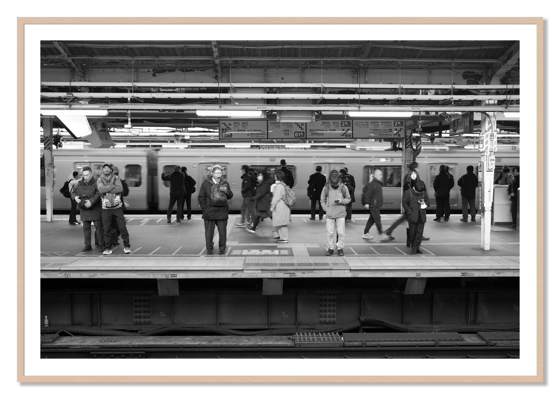 Framed photograph of Tokyo Subway by Dylan Ozanich, Maple frame, Borders