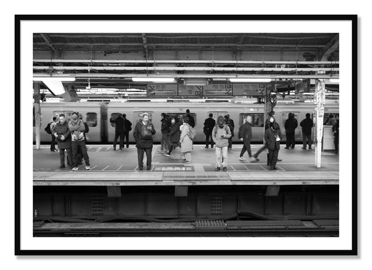 Framed photograph of Tokyo Subway by Dylan Ozanich, Black frame, Borders