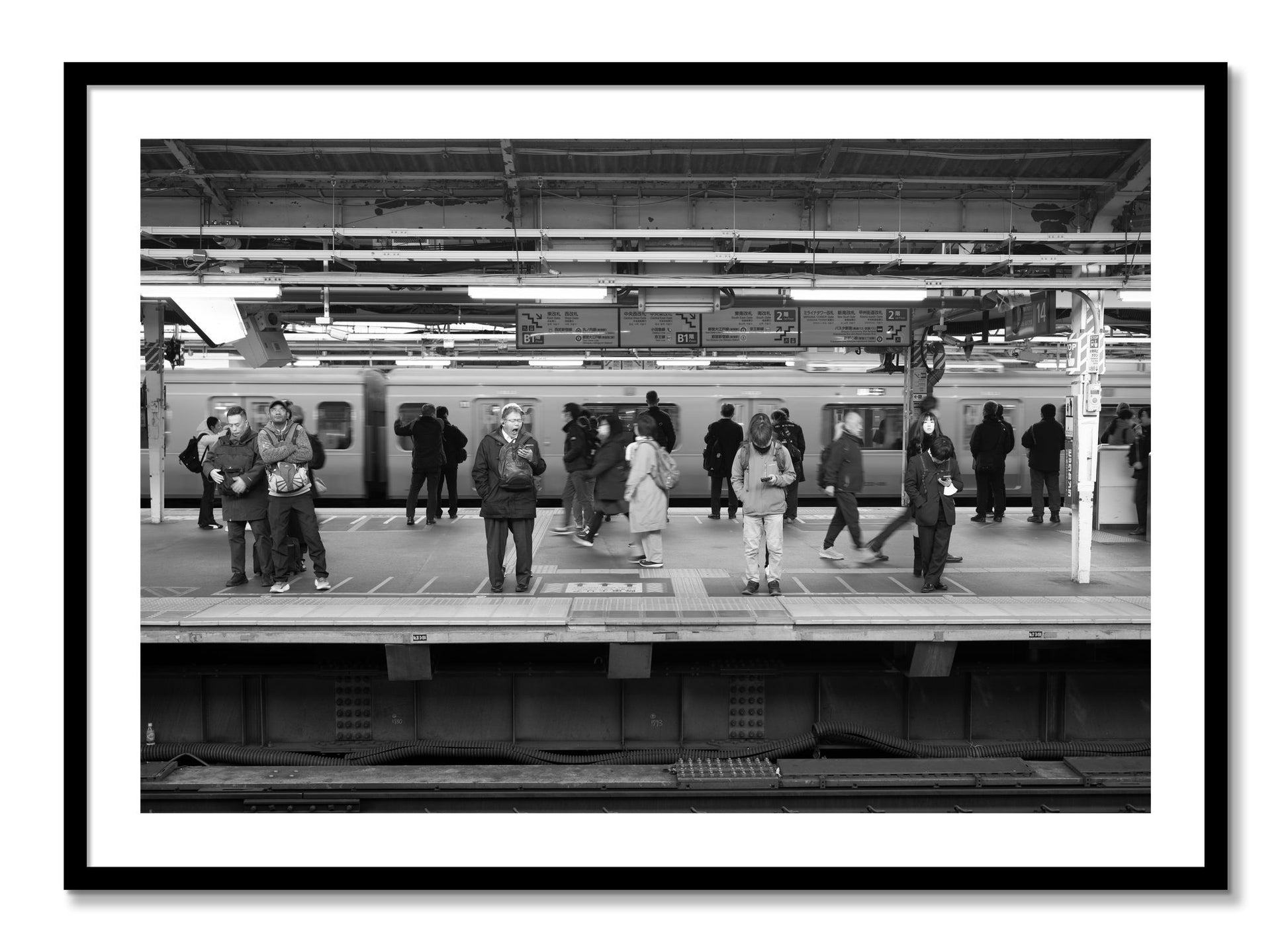 Framed photograph of Tokyo Subway by Dylan Ozanich, Black frame, Borders