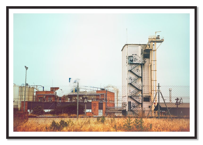 Train Ride by Dylan Ozanich, 48×72 print with a White Border in a Black Walnut frame